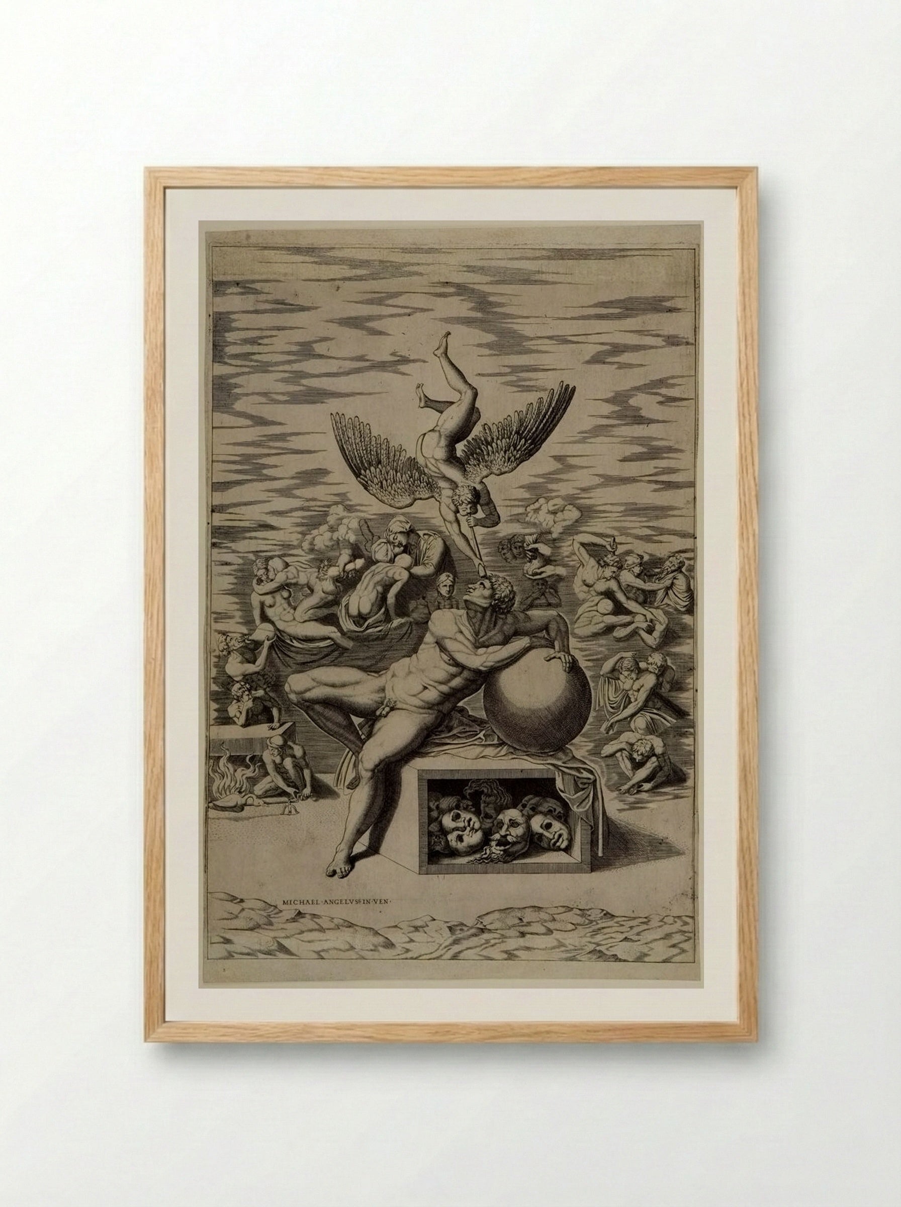 The Dream of Human Life - Nicolas Beatrizet - Framed Print Wood