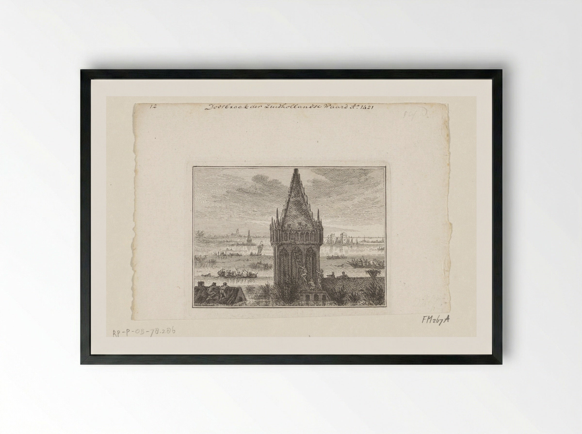 Doorbraak der Zuidhollandse Waard - Unknown Artist - Framed Print Black