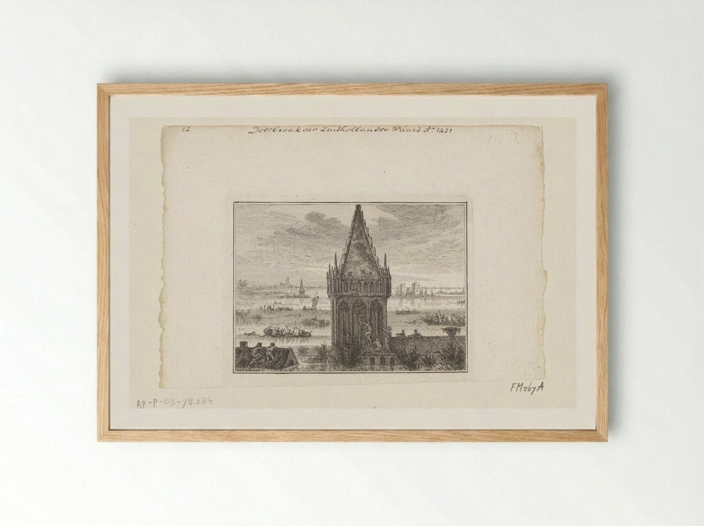 Doorbraak der Zuidhollandse Waard - Unknown Artist - Framed Print Wood
