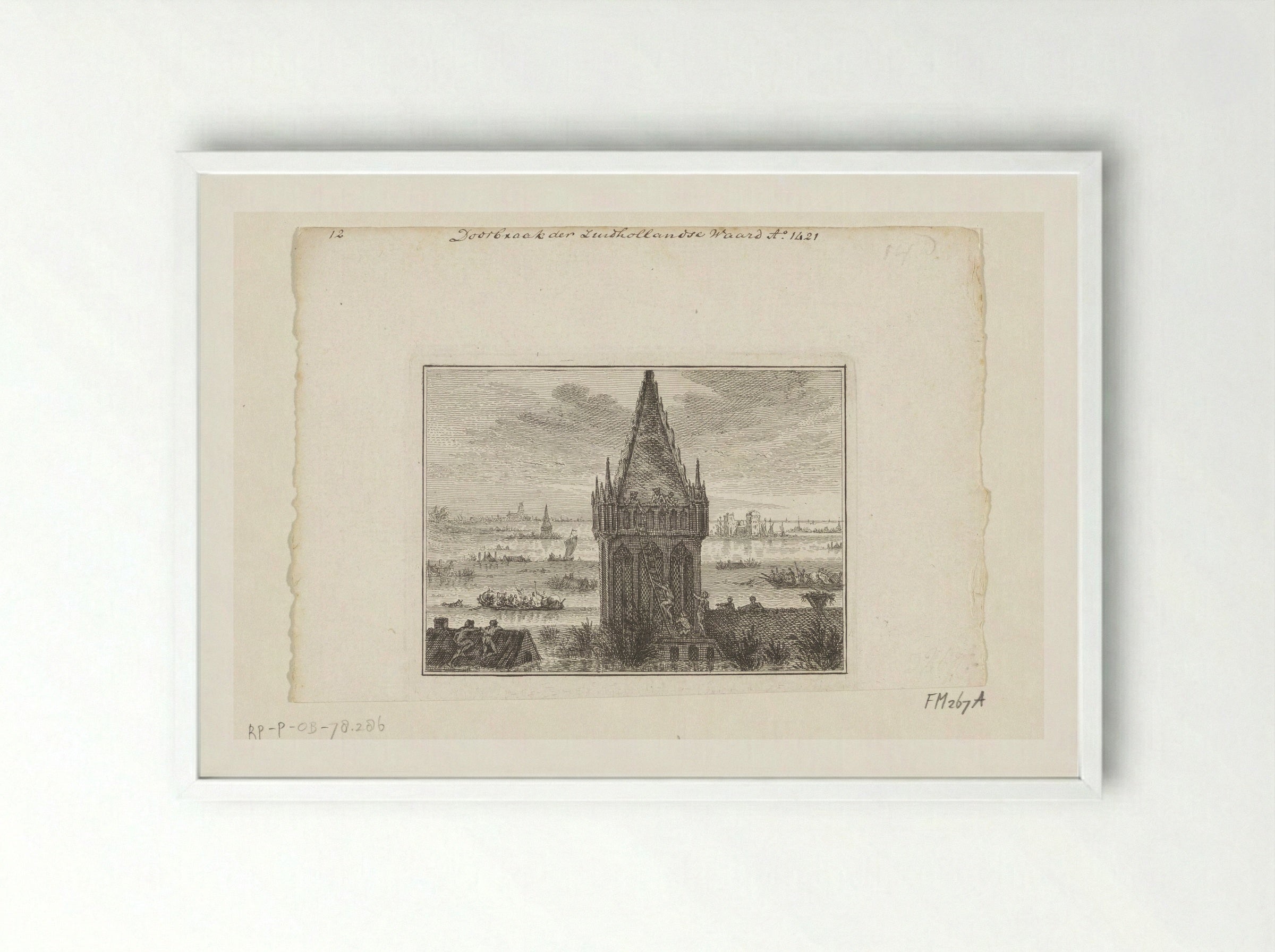 Doorbraak der Zuidhollandse Waard - Unknown Artist - Framed Print White