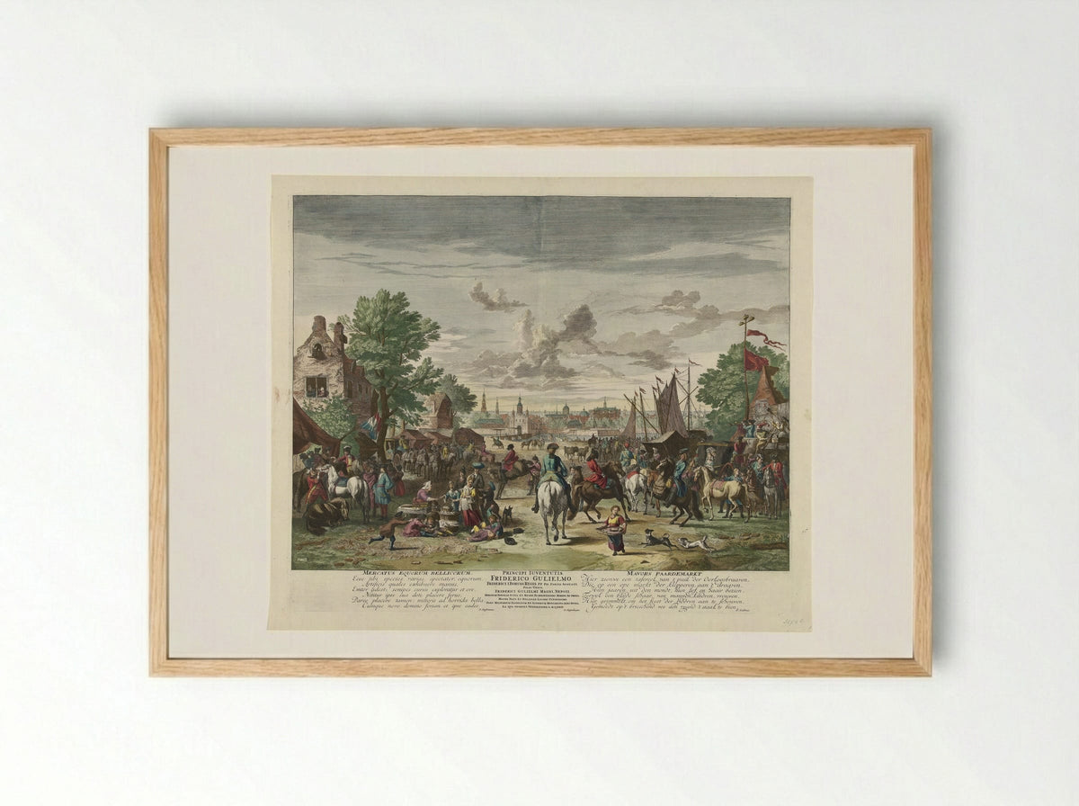 Paardenmarkt - Fine Art Print - Framed Print Wood