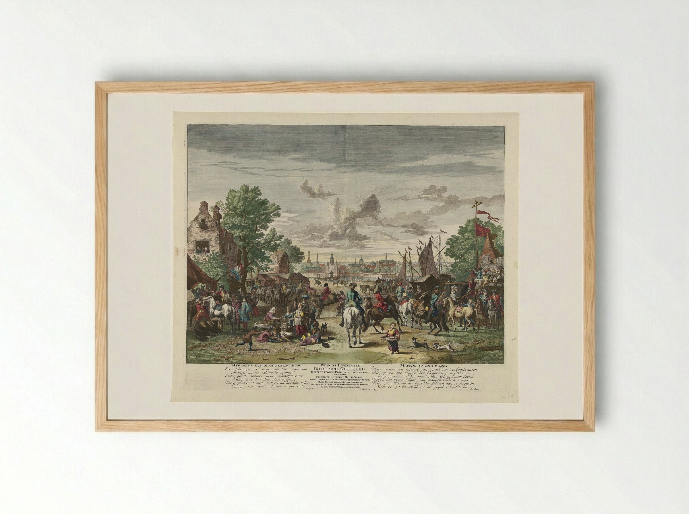 Paardenmarkt - Fine Art Print - Framed Print Wood