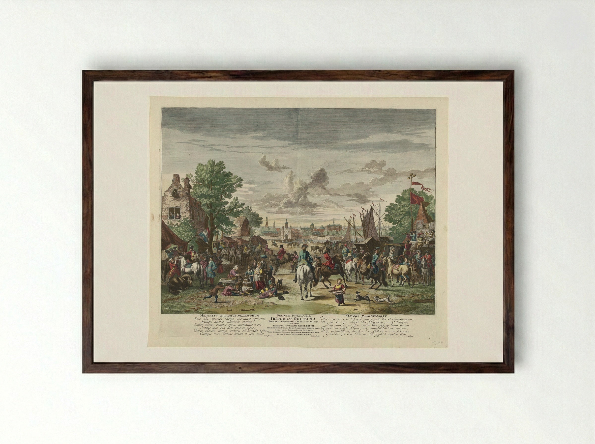 Paardenmarkt - Fine Art Print - Framed Print Dark Wood