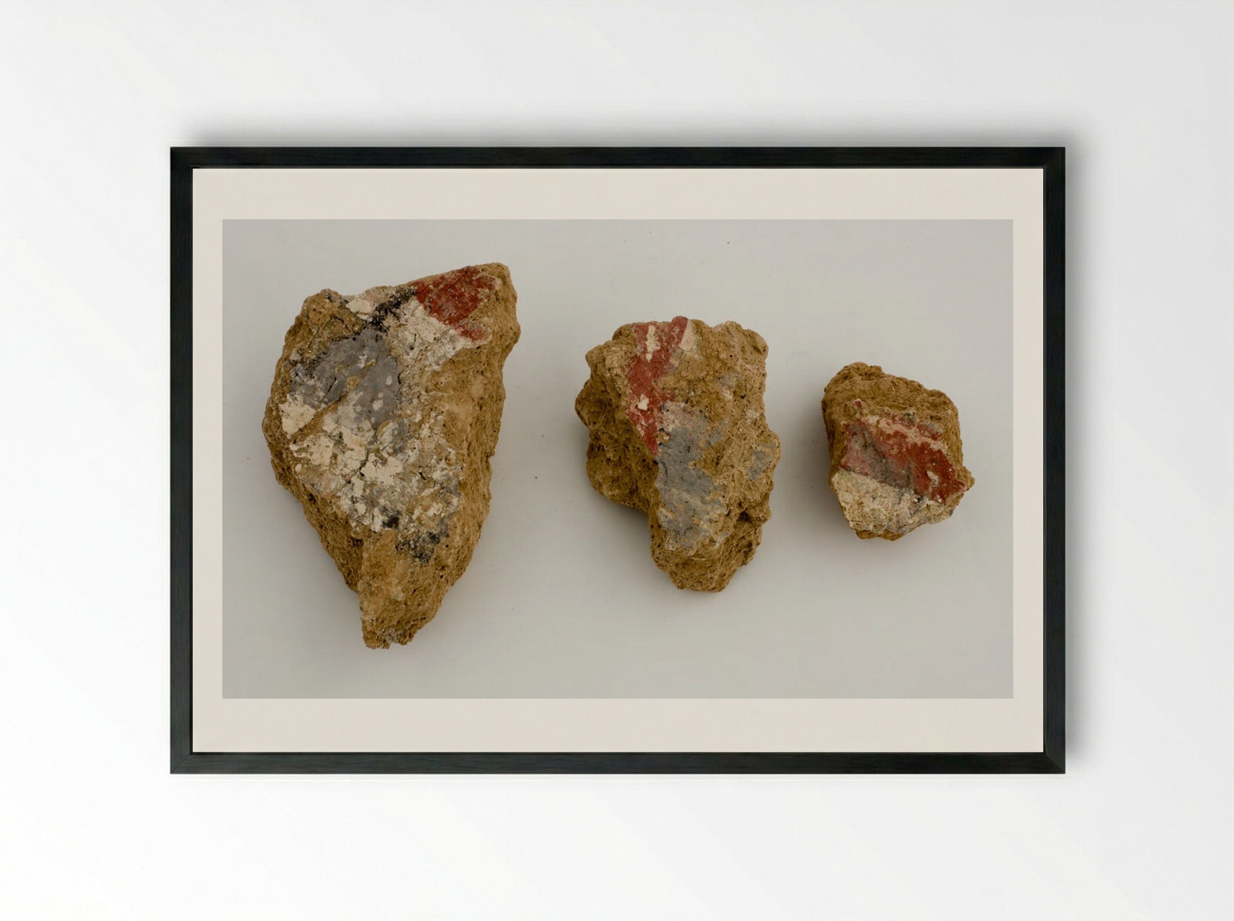 Fragments of Wall Paintings from Nuzi - Unknown Artist - Framed Print Black