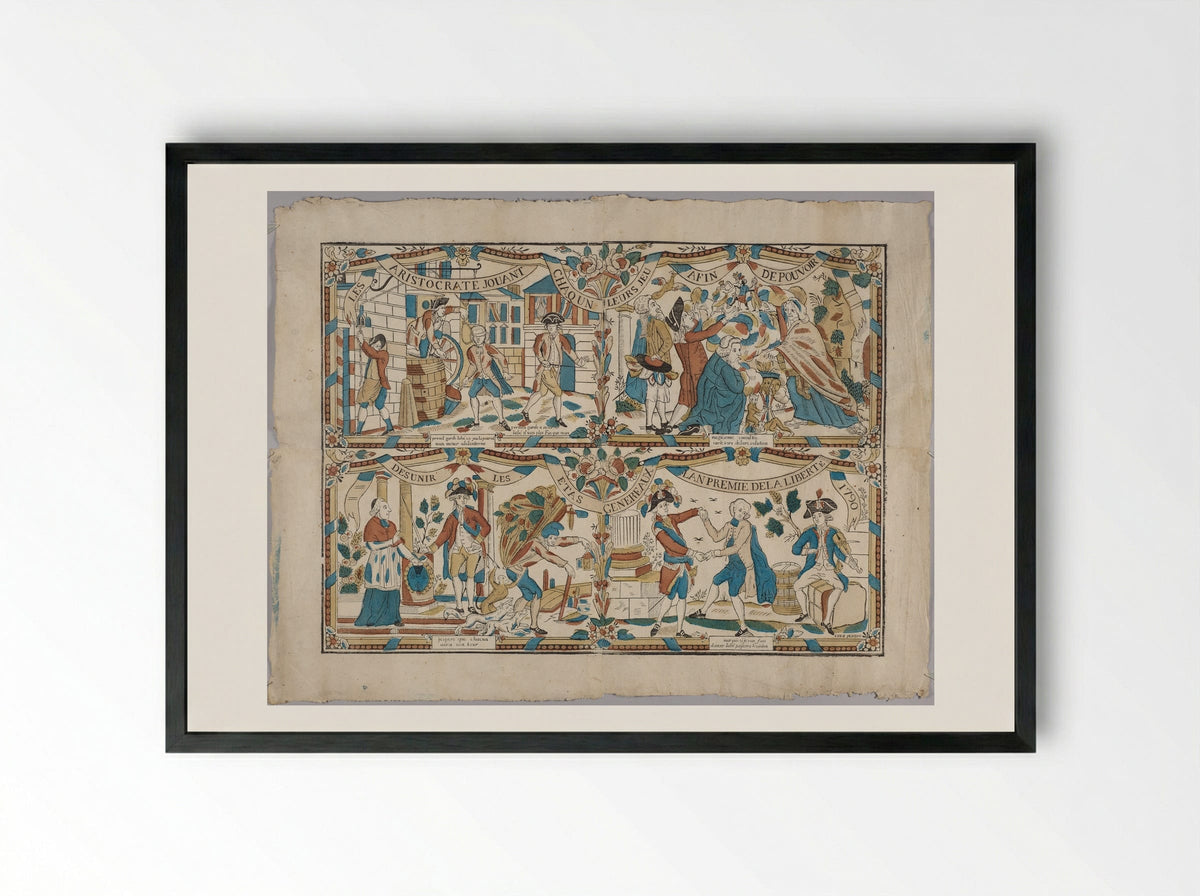 The Aristocrats Each Play their Games to Break up the Estates General - Unidentified Artist - Framed Print Black