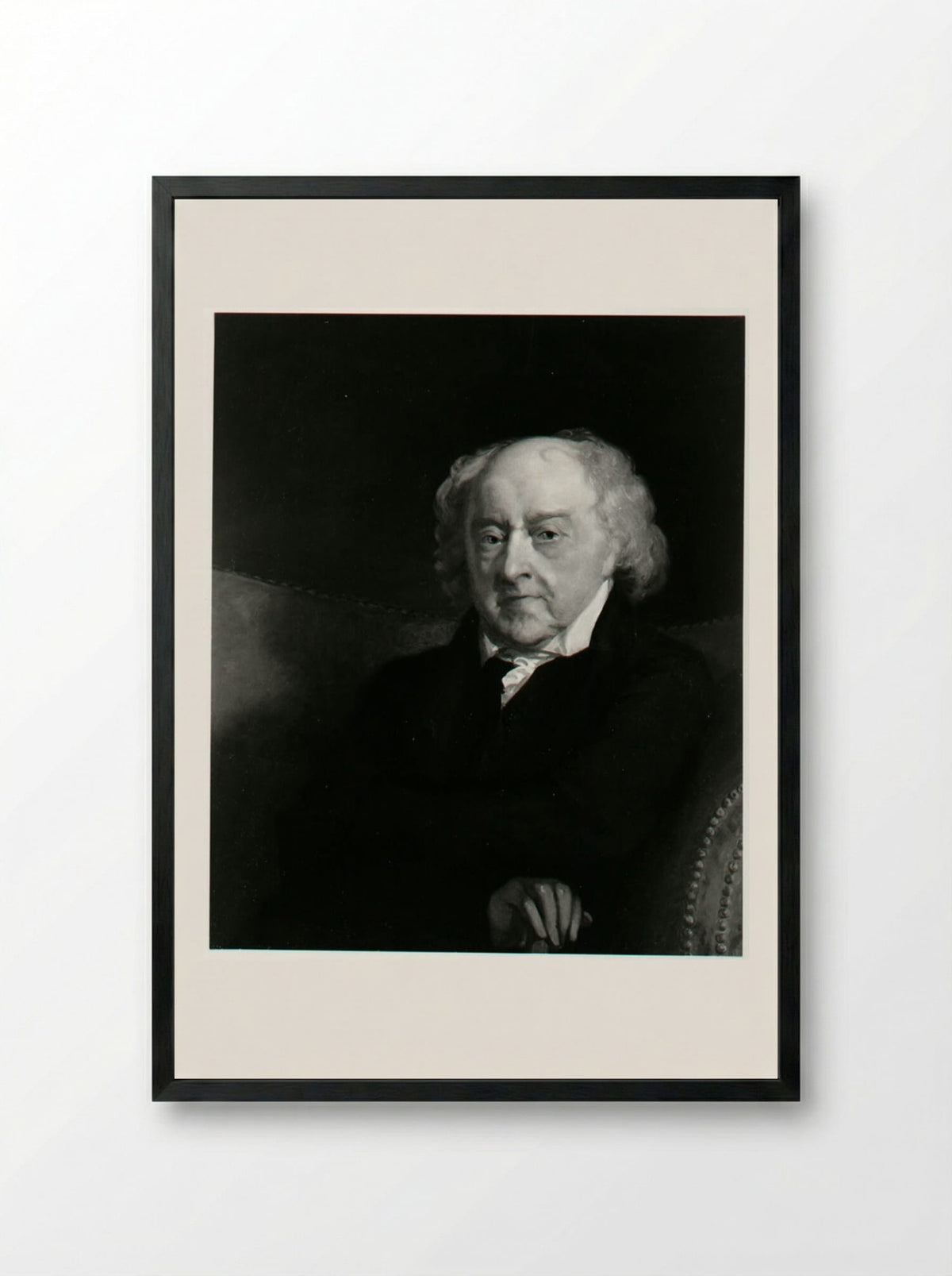 John Adams (Portrait, After Gilbert Stuart) - Fine Art Print - Framed Print Black