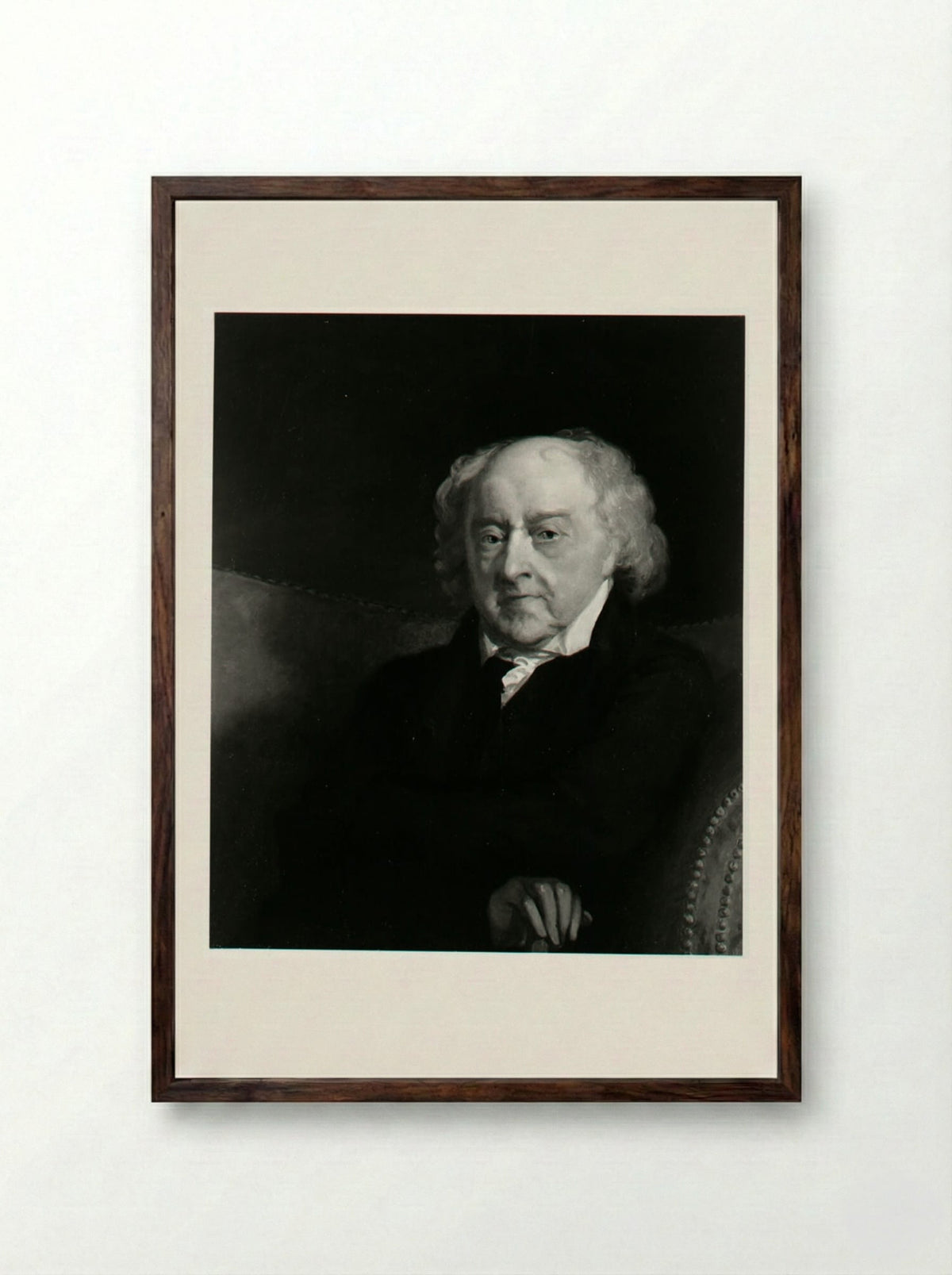 John Adams (Portrait, After Gilbert Stuart) - Fine Art Print - Framed Print Dark Wood