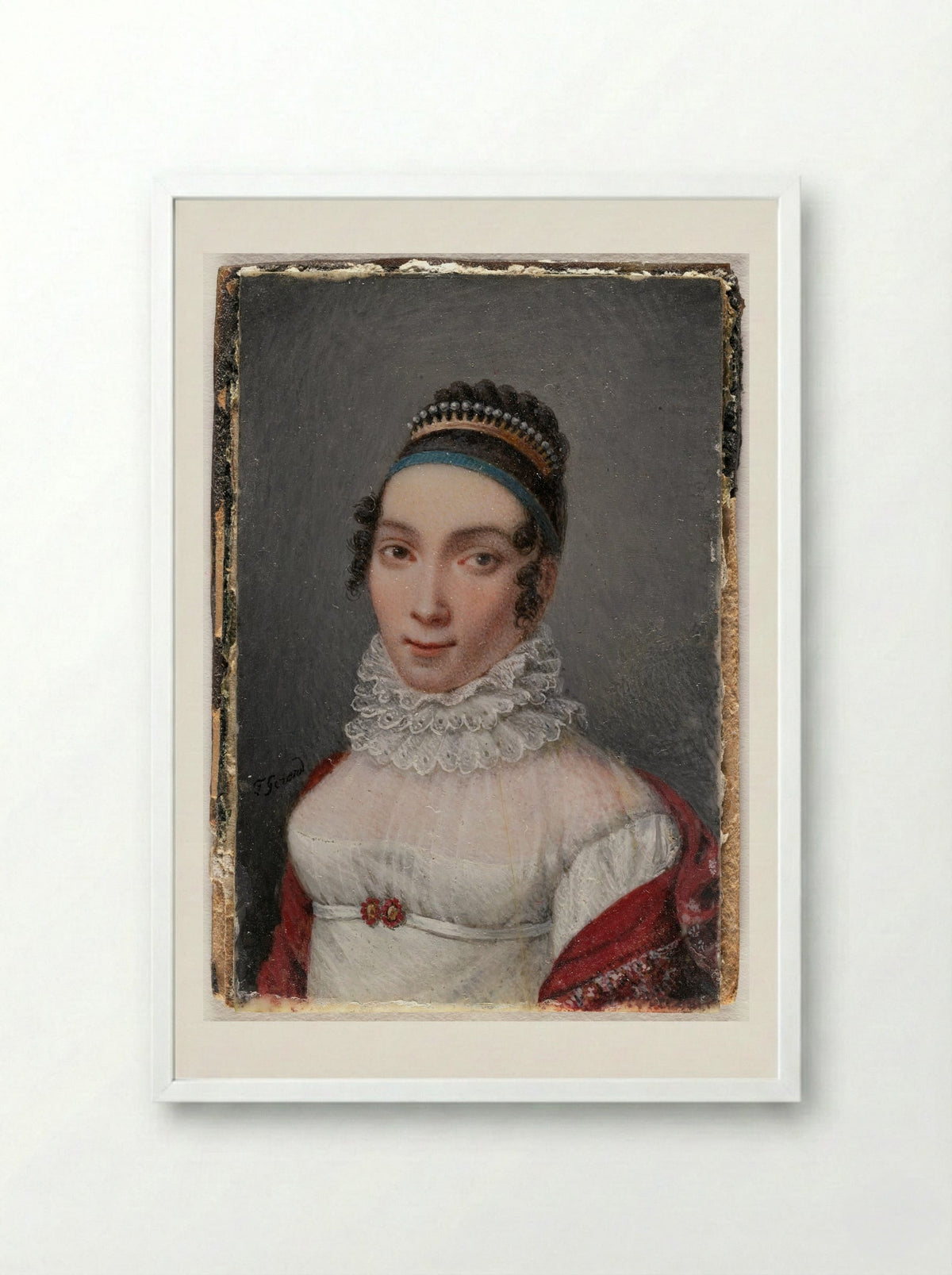 Portrait of a Lady - François Gérard - Framed Print White
