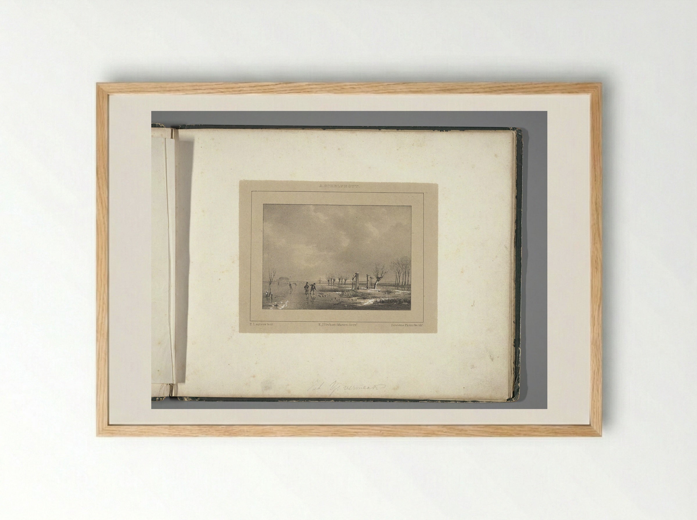 Het ijsvermaak - Paul Lauters - Framed Print Wood
