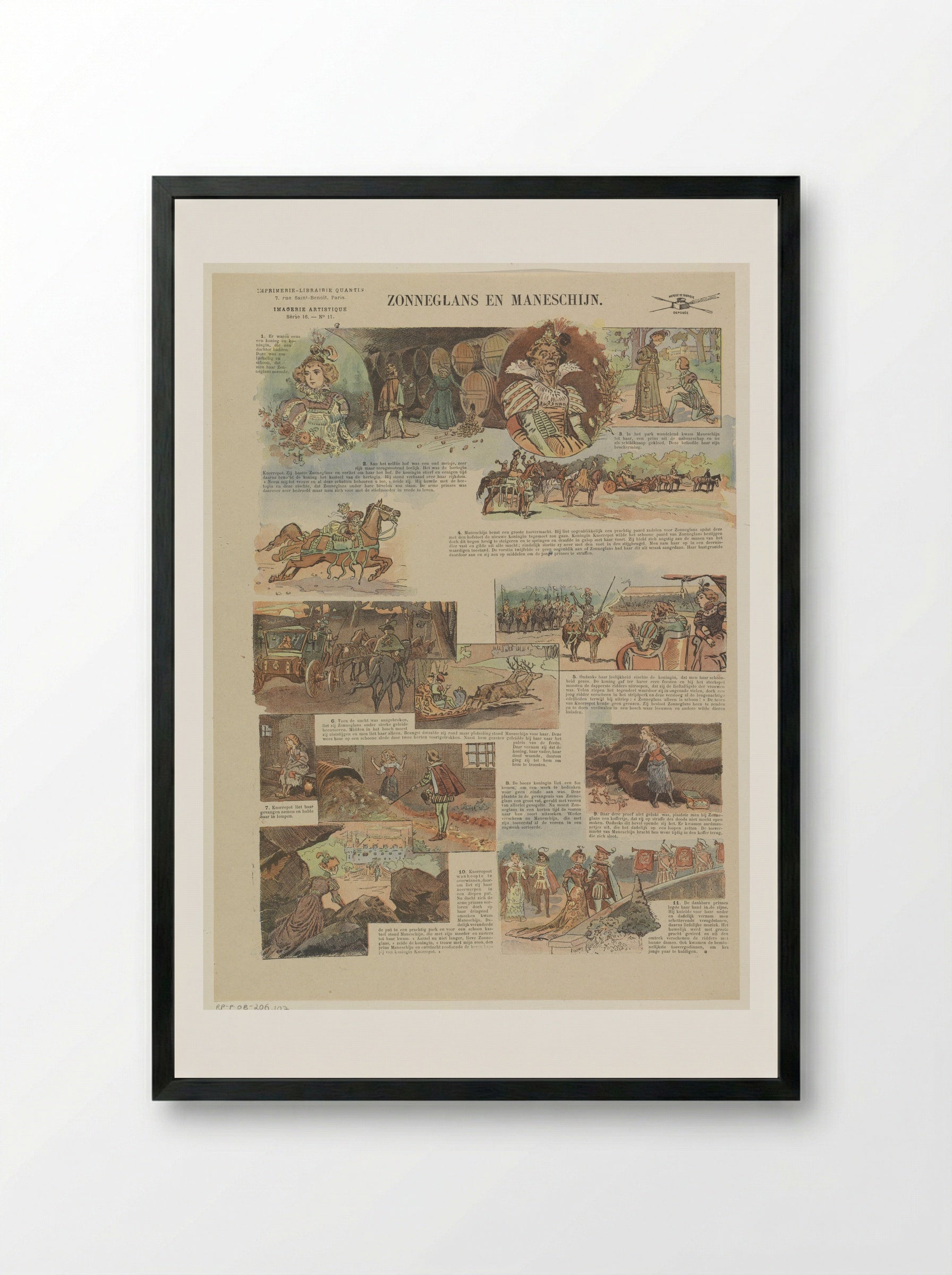 Zonneglans en Maneschijn - Fine Art Print - Framed Print Black