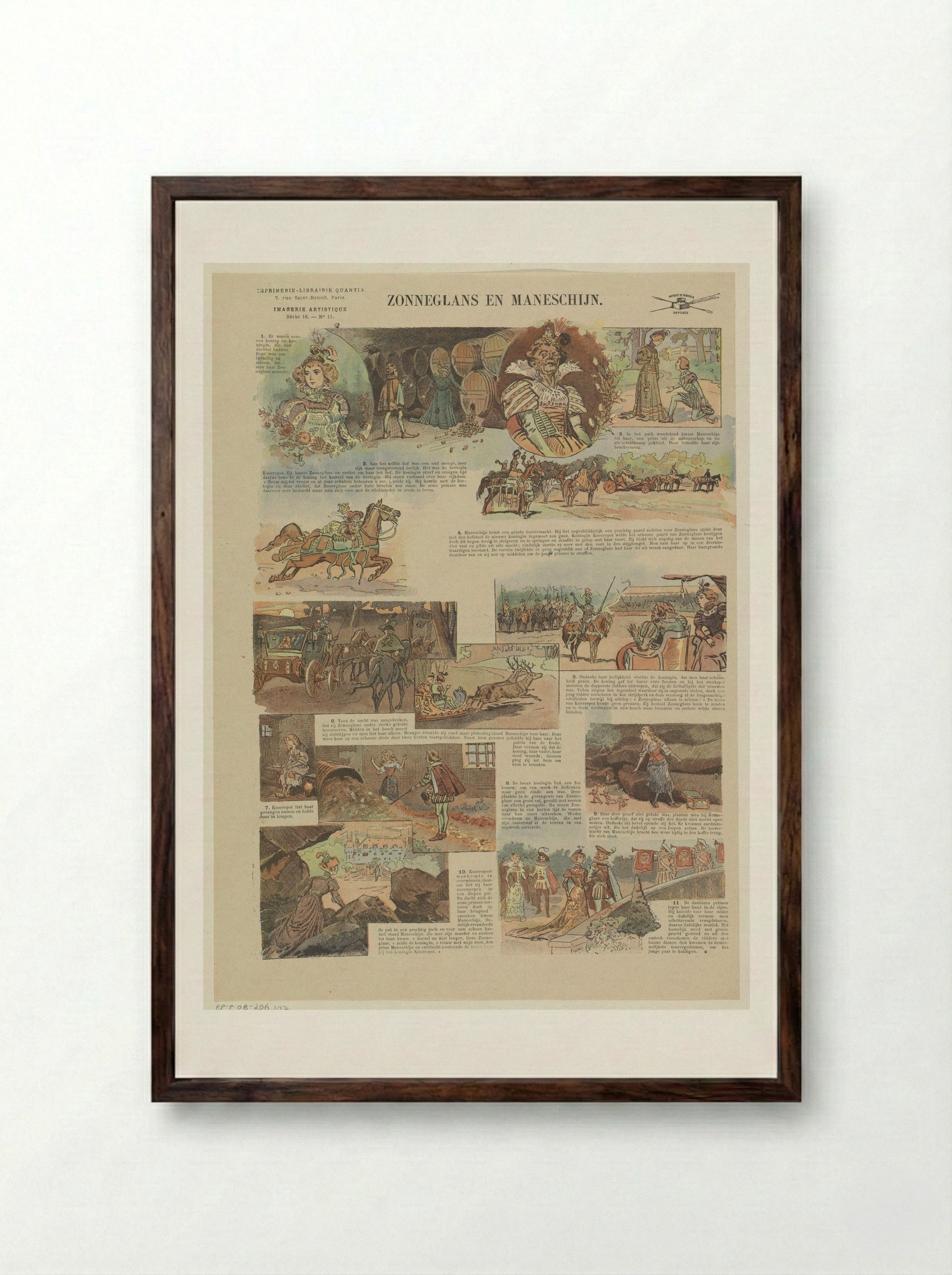 Zonneglans en Maneschijn - Fine Art Print - Framed Print Dark Wood