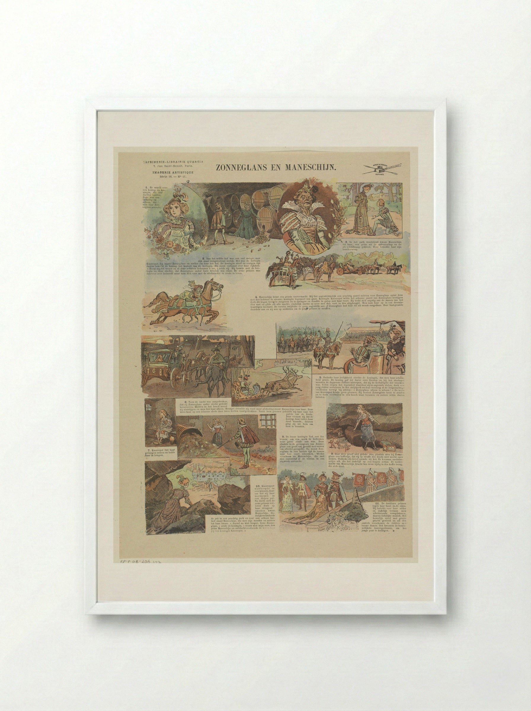 Zonneglans en Maneschijn - Fine Art Print - Framed Print White