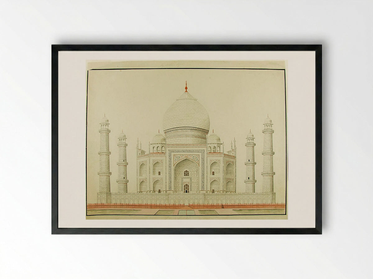 Taj Mahal, Agra - Fine Art Print - Framed Print Black