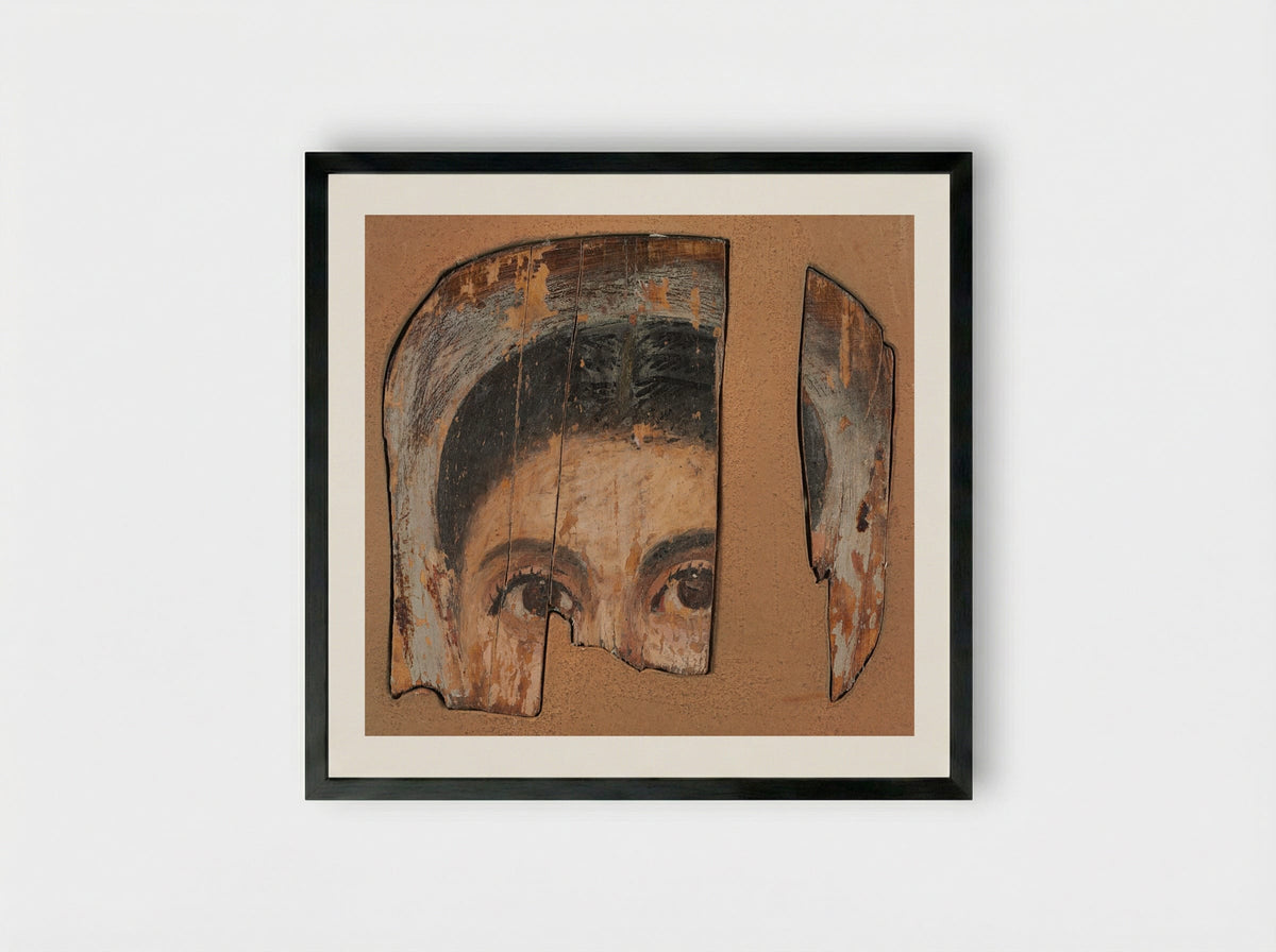Untitled (Fragmentary Mummy Portrait) - Fine Art Print - Framed Print Black