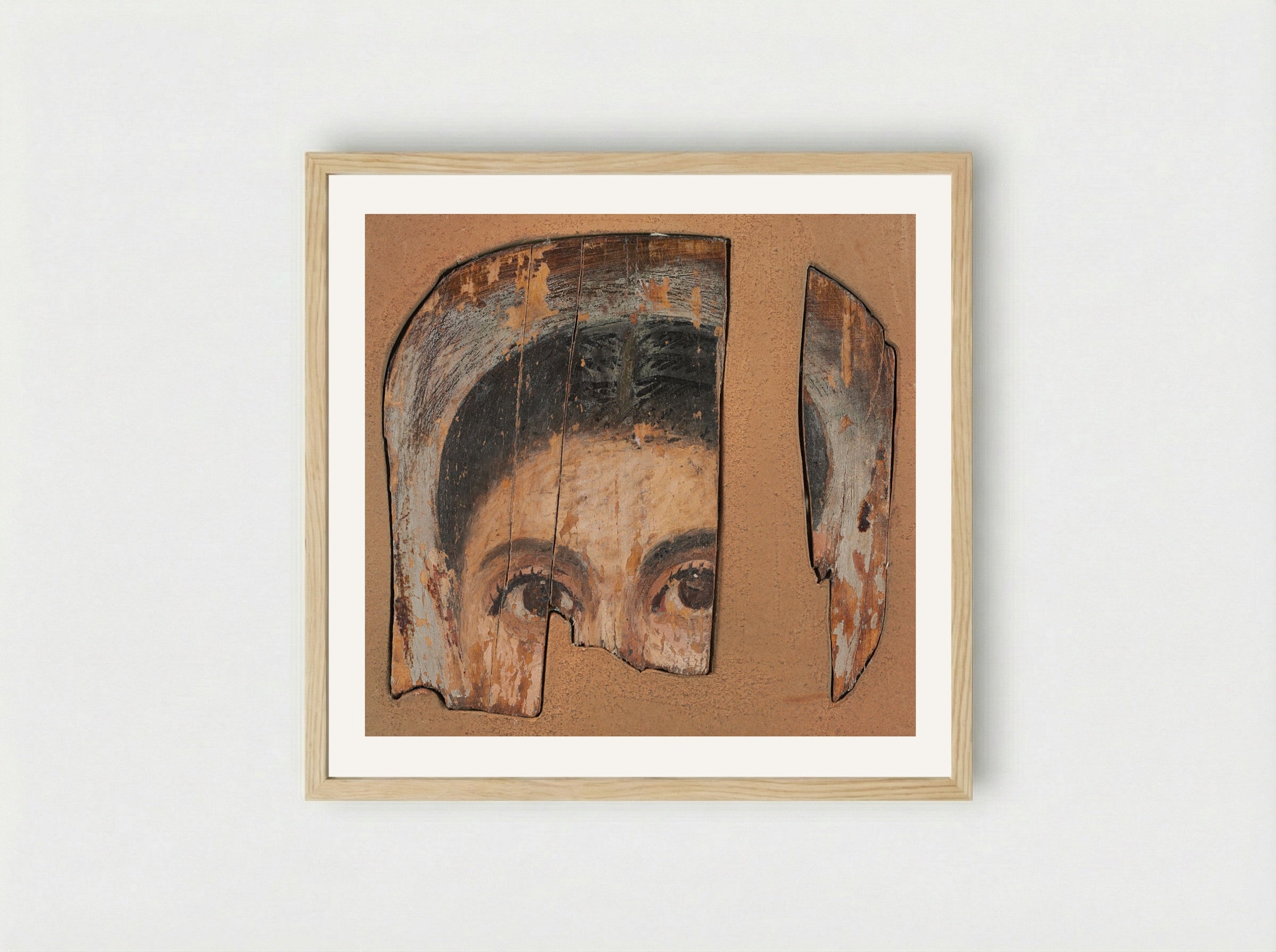 Untitled (Fragmentary Mummy Portrait) - Fine Art Print - Framed Print Wood