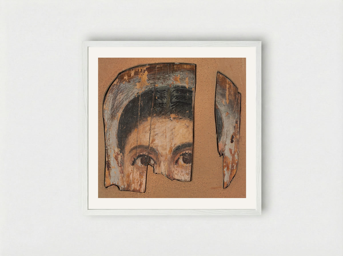 Untitled (Fragmentary Mummy Portrait) - Fine Art Print - Framed Print White