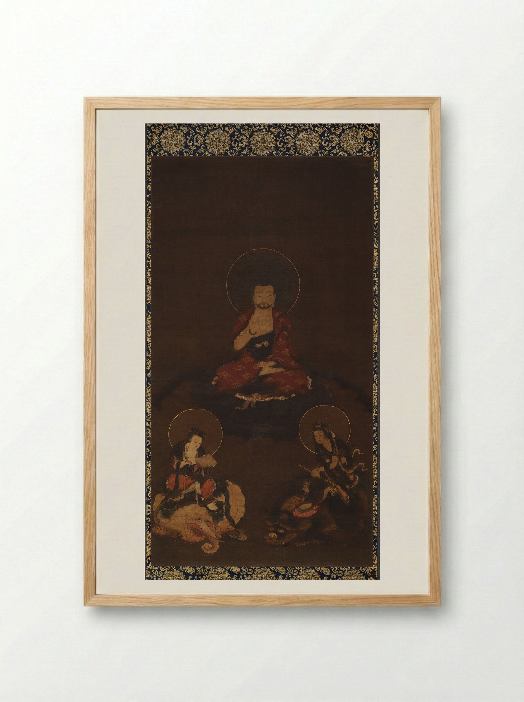 Shaka Nyorai Triad - Unknown Artist - Framed Print Wood