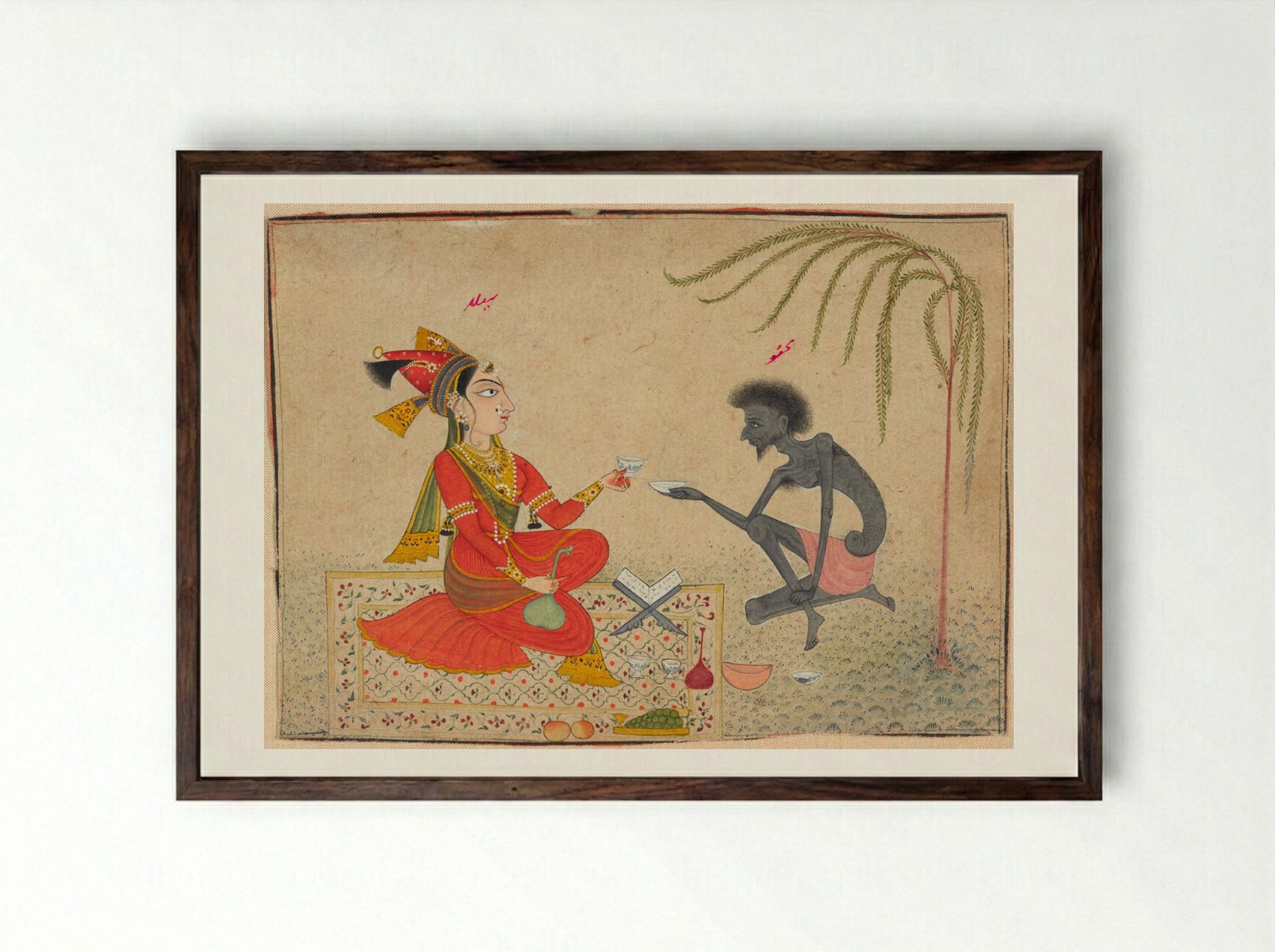 Layla and Majnun - Unknown Artist - Framed Print Dark Wood