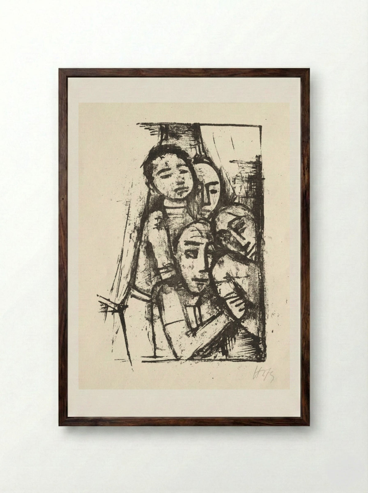 At the Window II - Karl Hofer - Framed Print Dark Wood