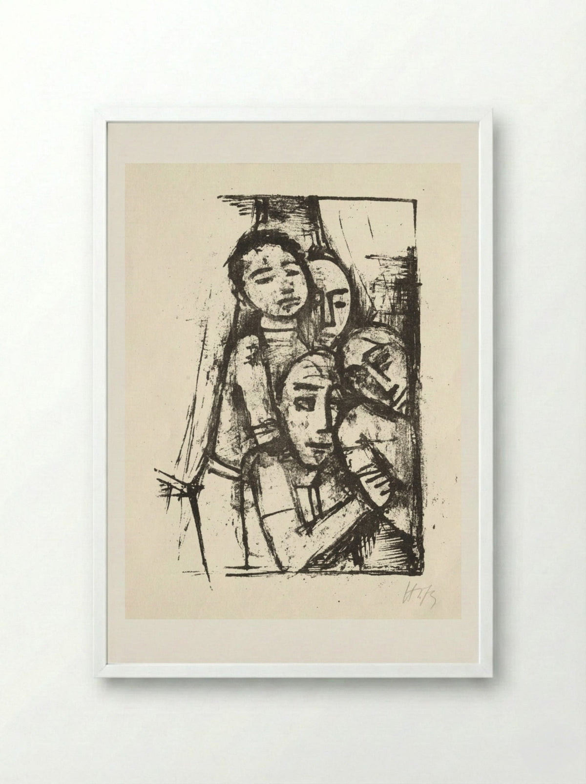 At the Window II - Karl Hofer - Framed Print White