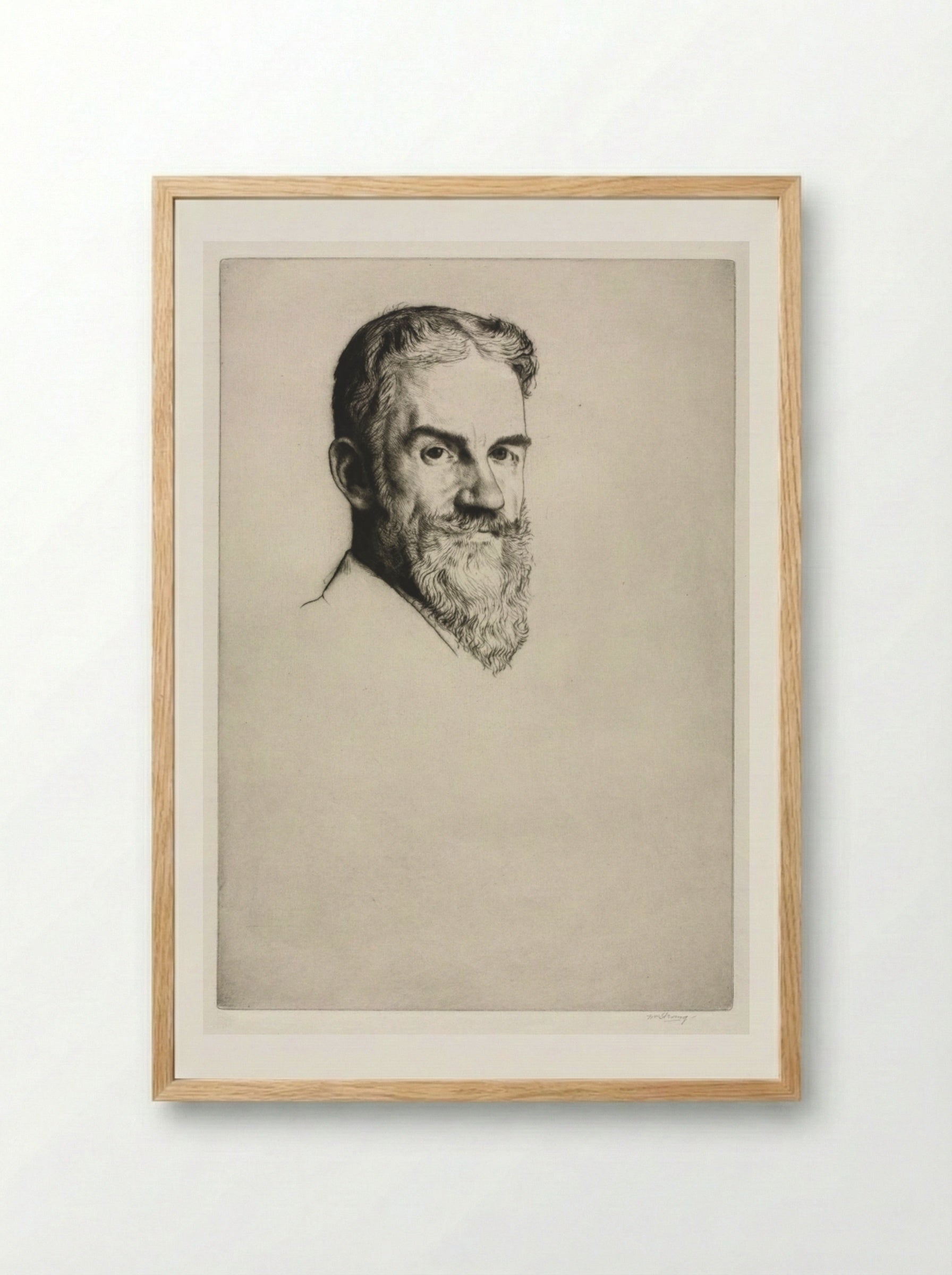 George Bernard Shaw - William Strang - Framed Print Wood