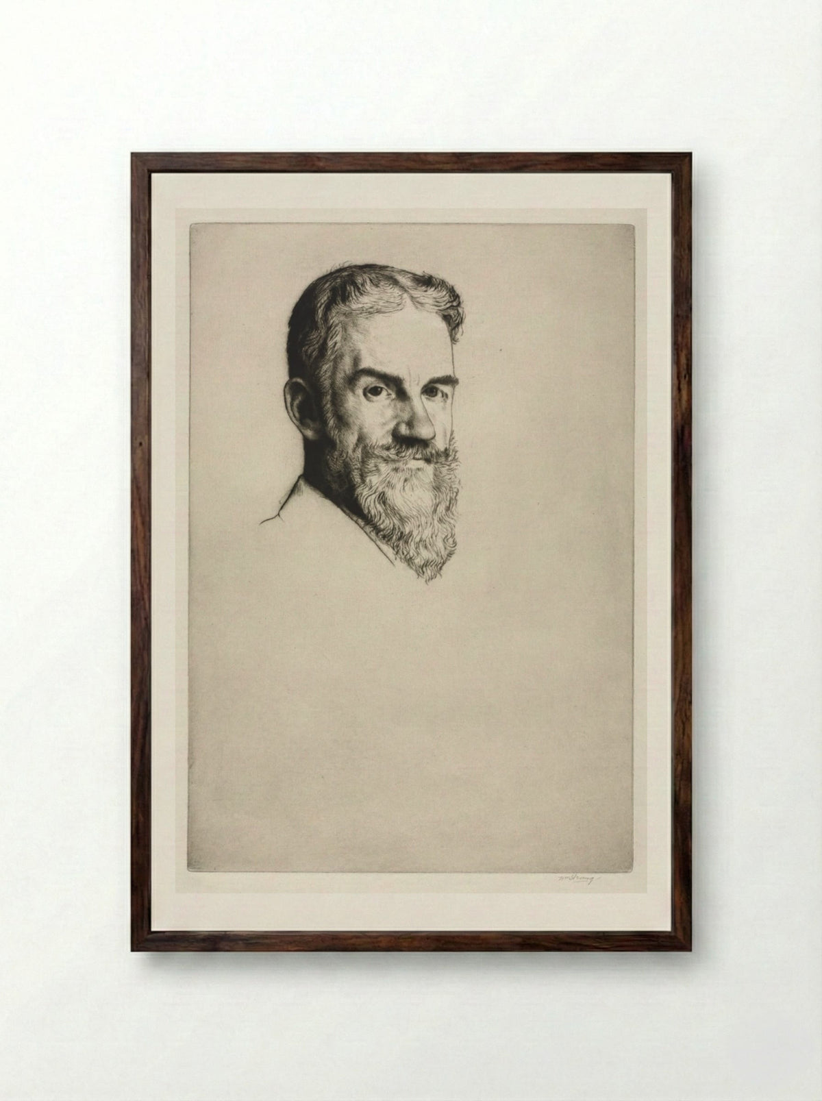 George Bernard Shaw - William Strang - Framed Print Dark Wood
