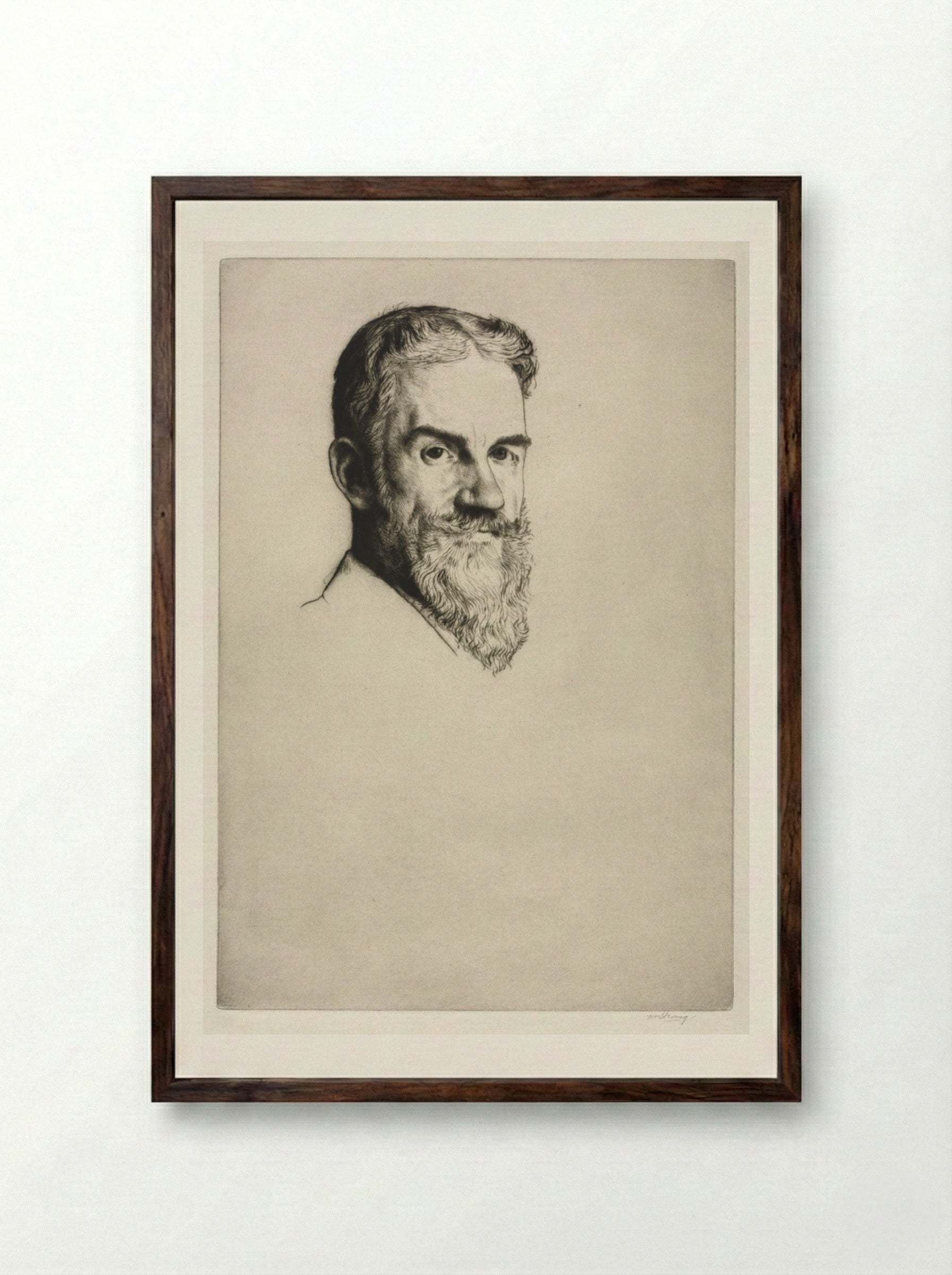 George Bernard Shaw - William Strang - Framed Print Dark Wood