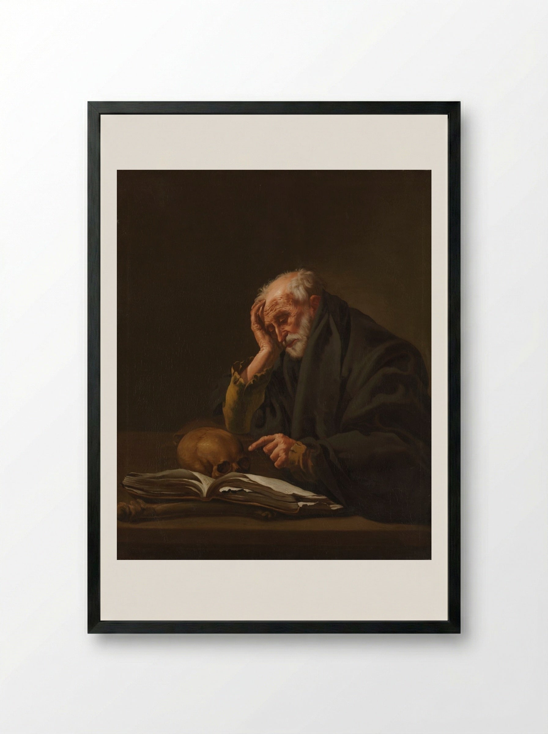 Saint Jerome - Hendrick ter Brugghen - Framed Print Black