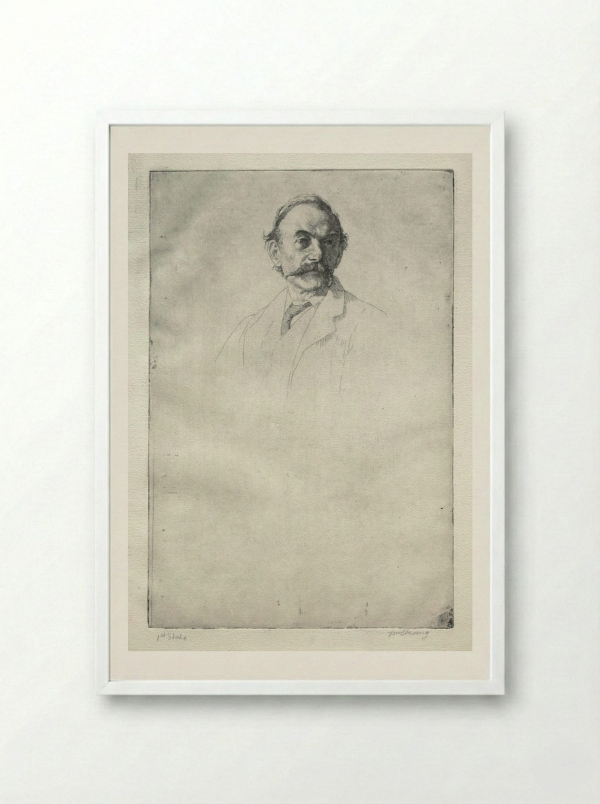 Thomas Hardy, No. 1 - William Strang - Framed Print White