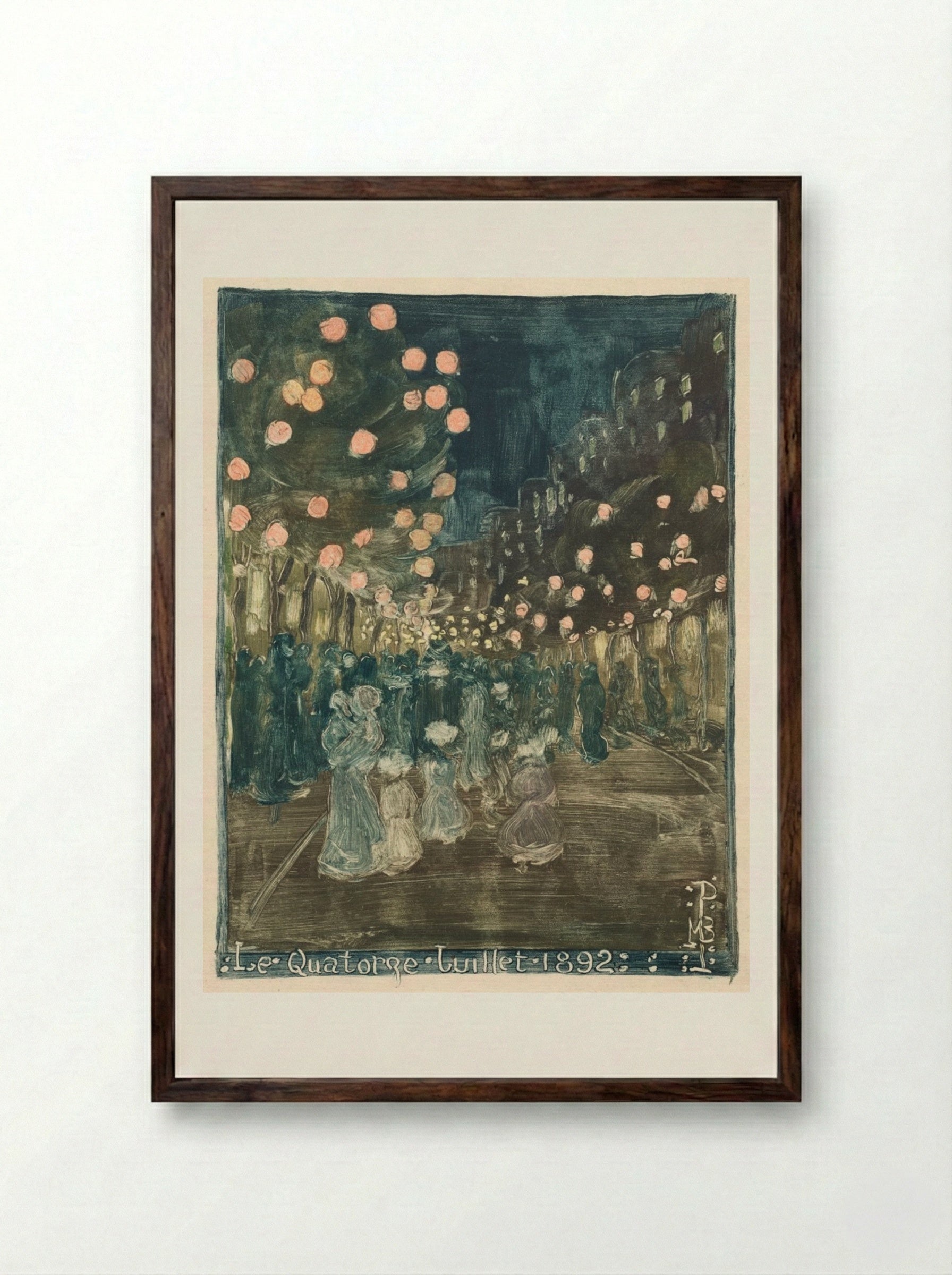 Bastille Day - Maurice Prendergast - Framed Print Dark Wood