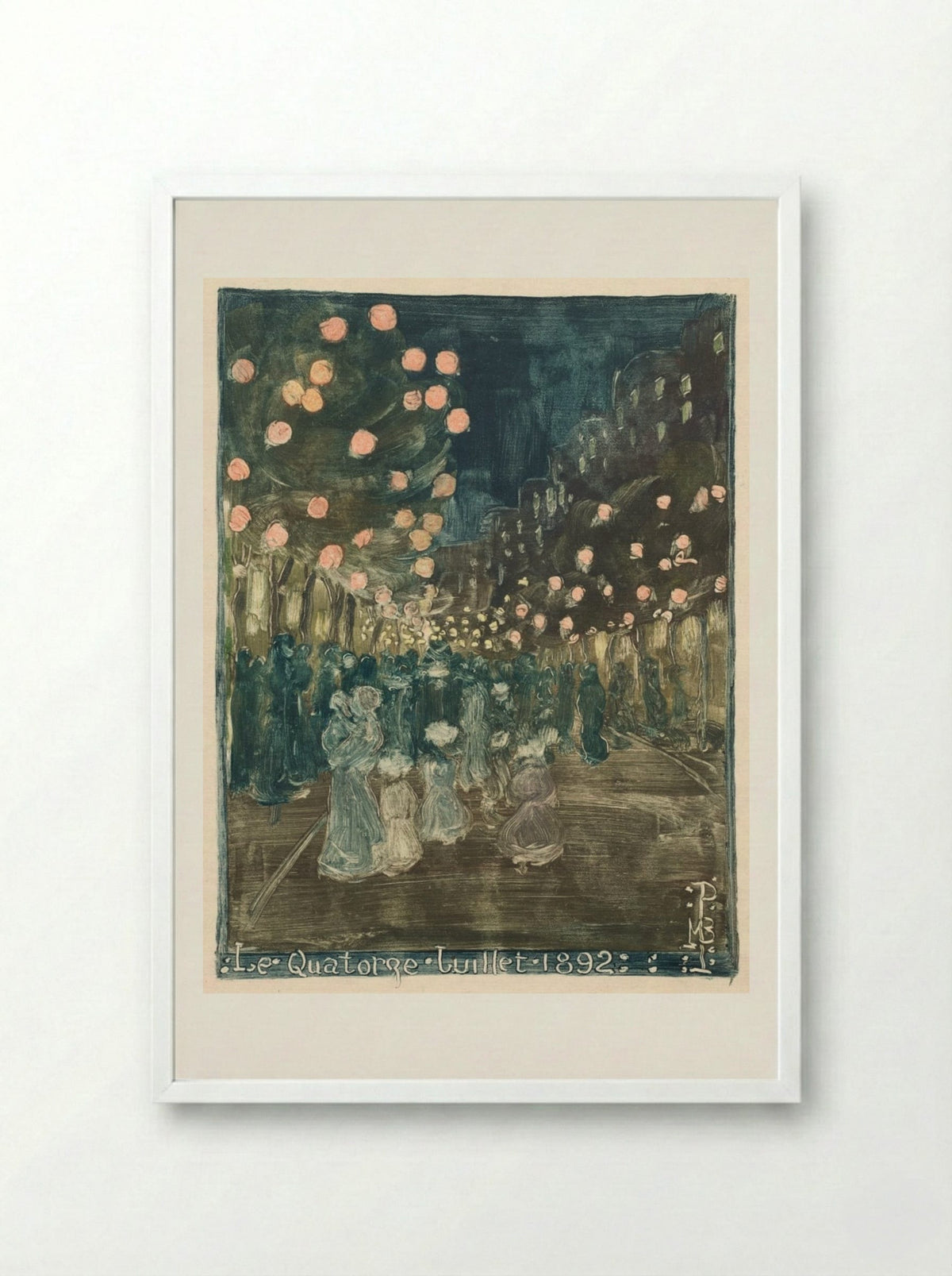 Bastille Day - Maurice Prendergast - Framed Print White