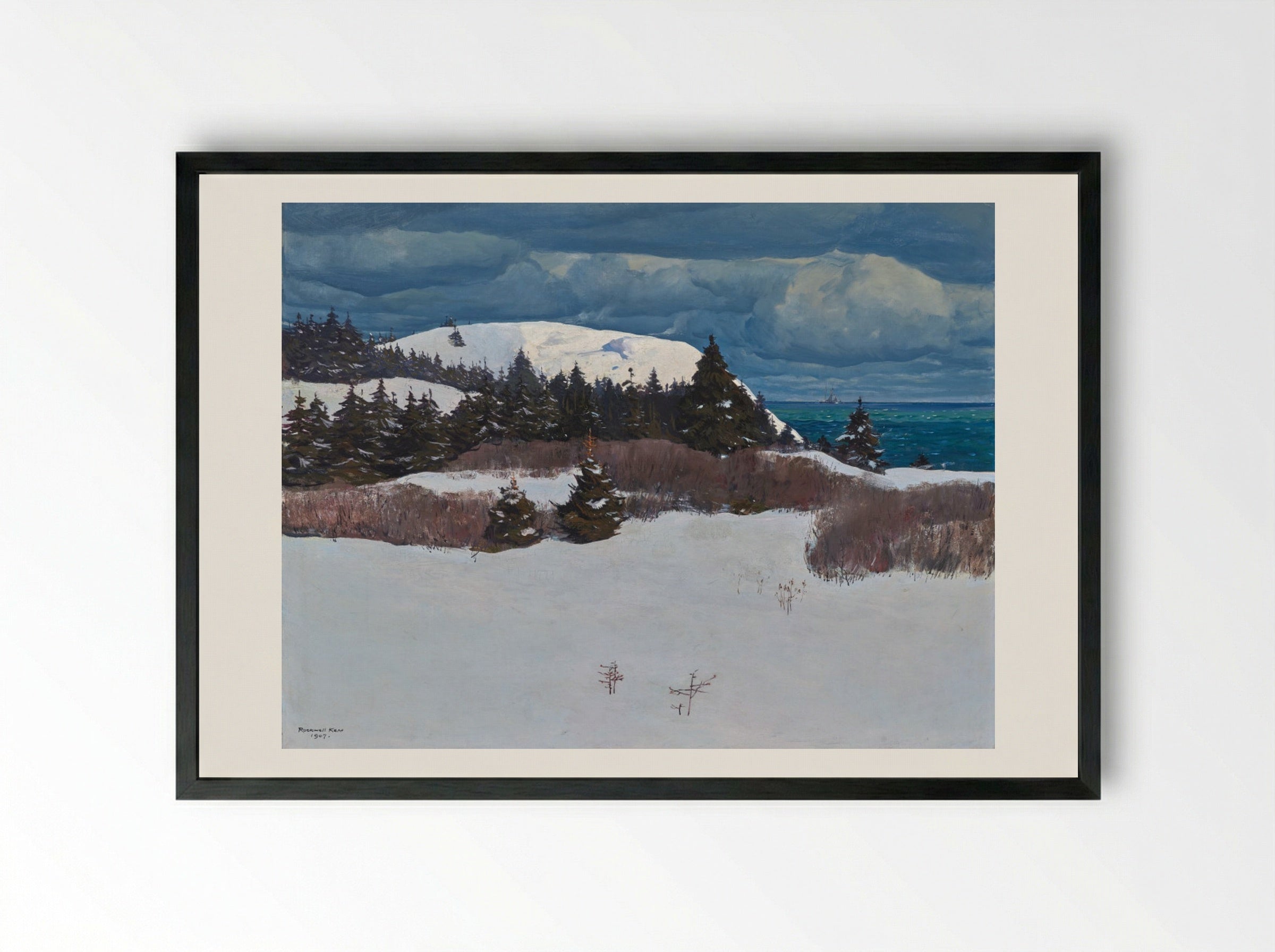 Maine Coast - Rockwell Kent - Framed Print Black