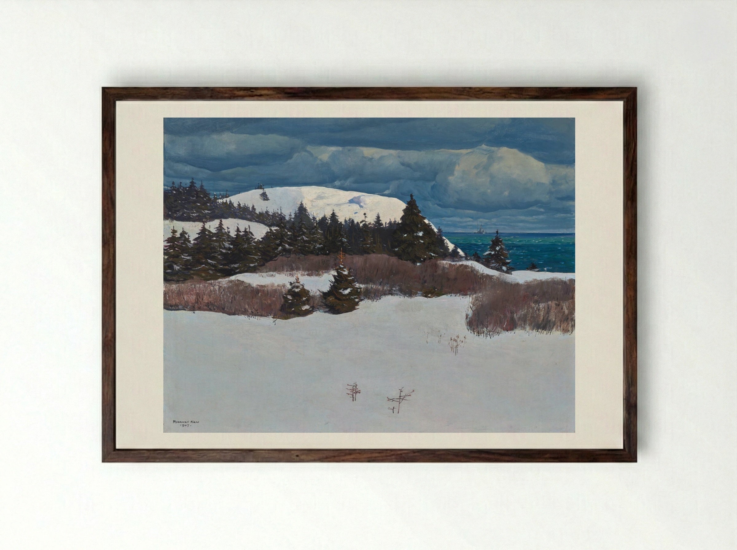 Maine Coast - Rockwell Kent - Framed Print Dark Wood