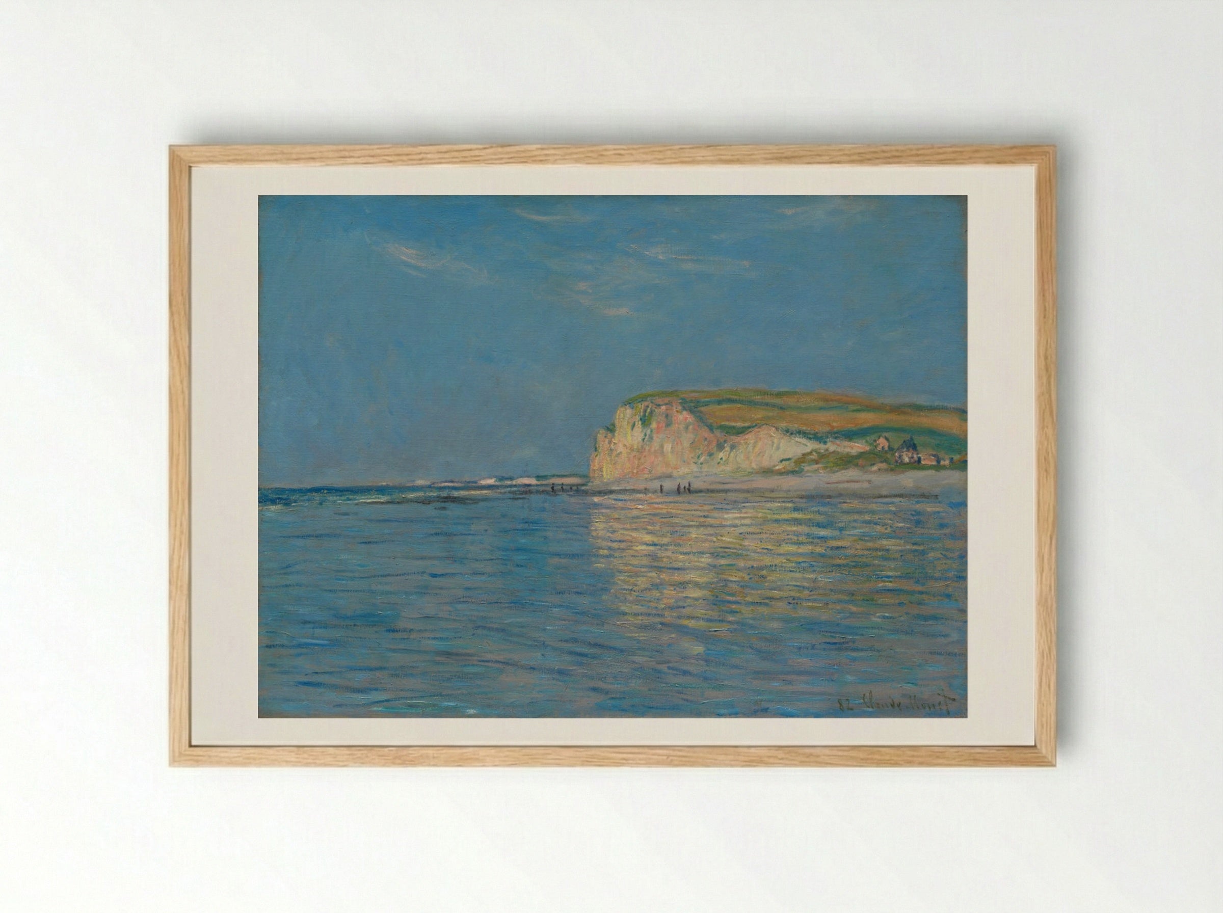 Low Tide at Pourville, near Dieppe - Claude Monet - Framed Print Wood