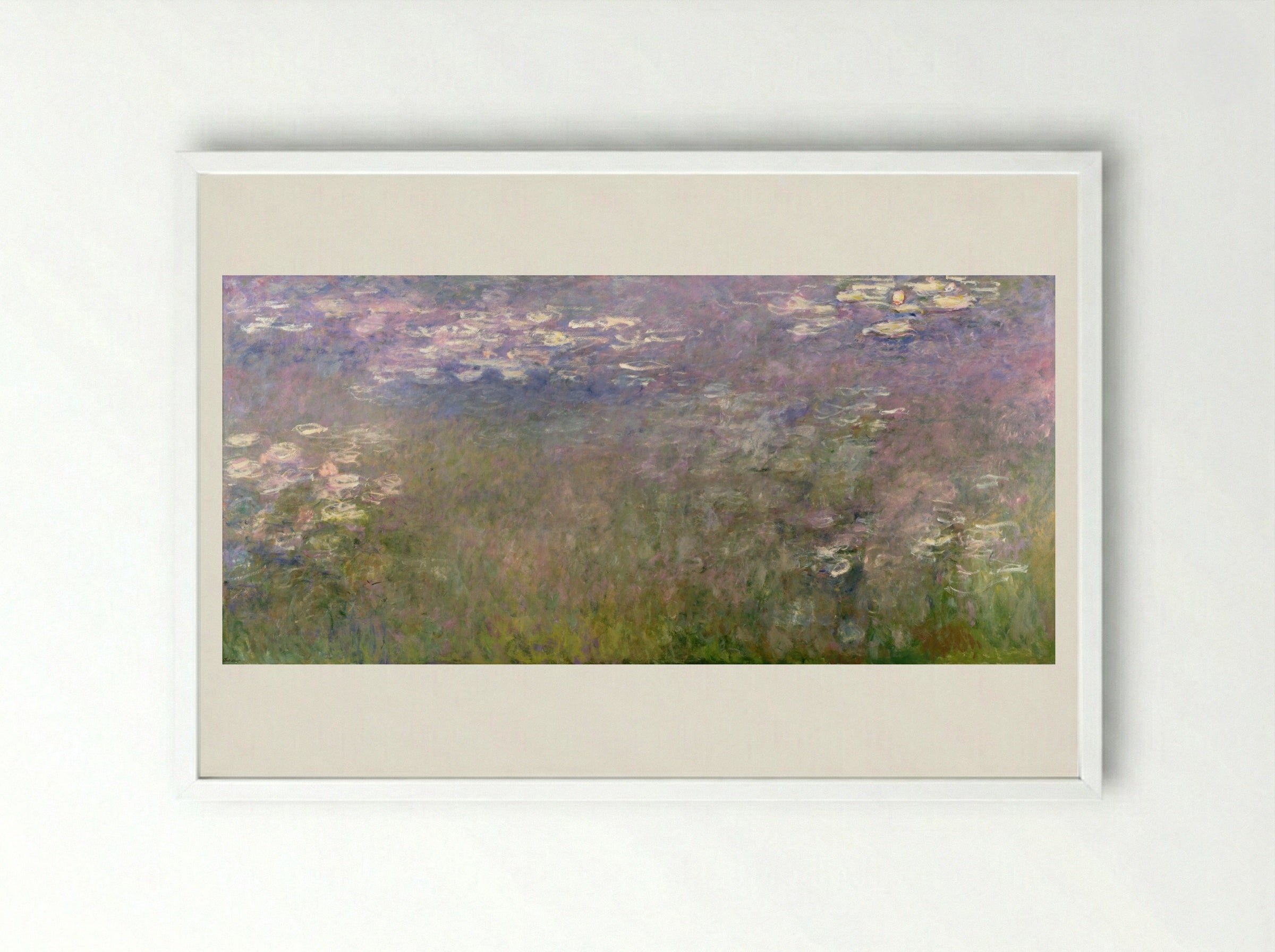 Water Lilies (Agapanthus) - Claude Monet - Framed Print White
