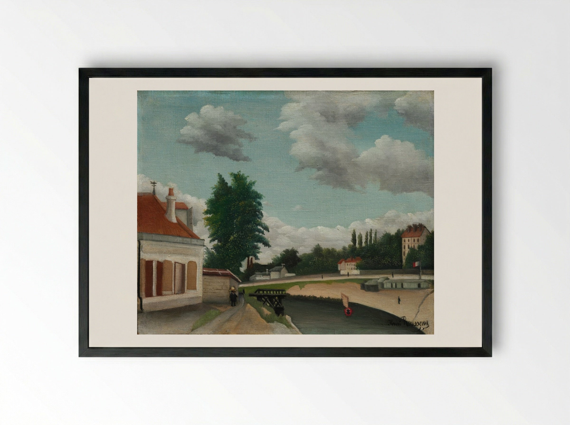 Outskirts of Paris - Henri Rousseau - Framed Print Black