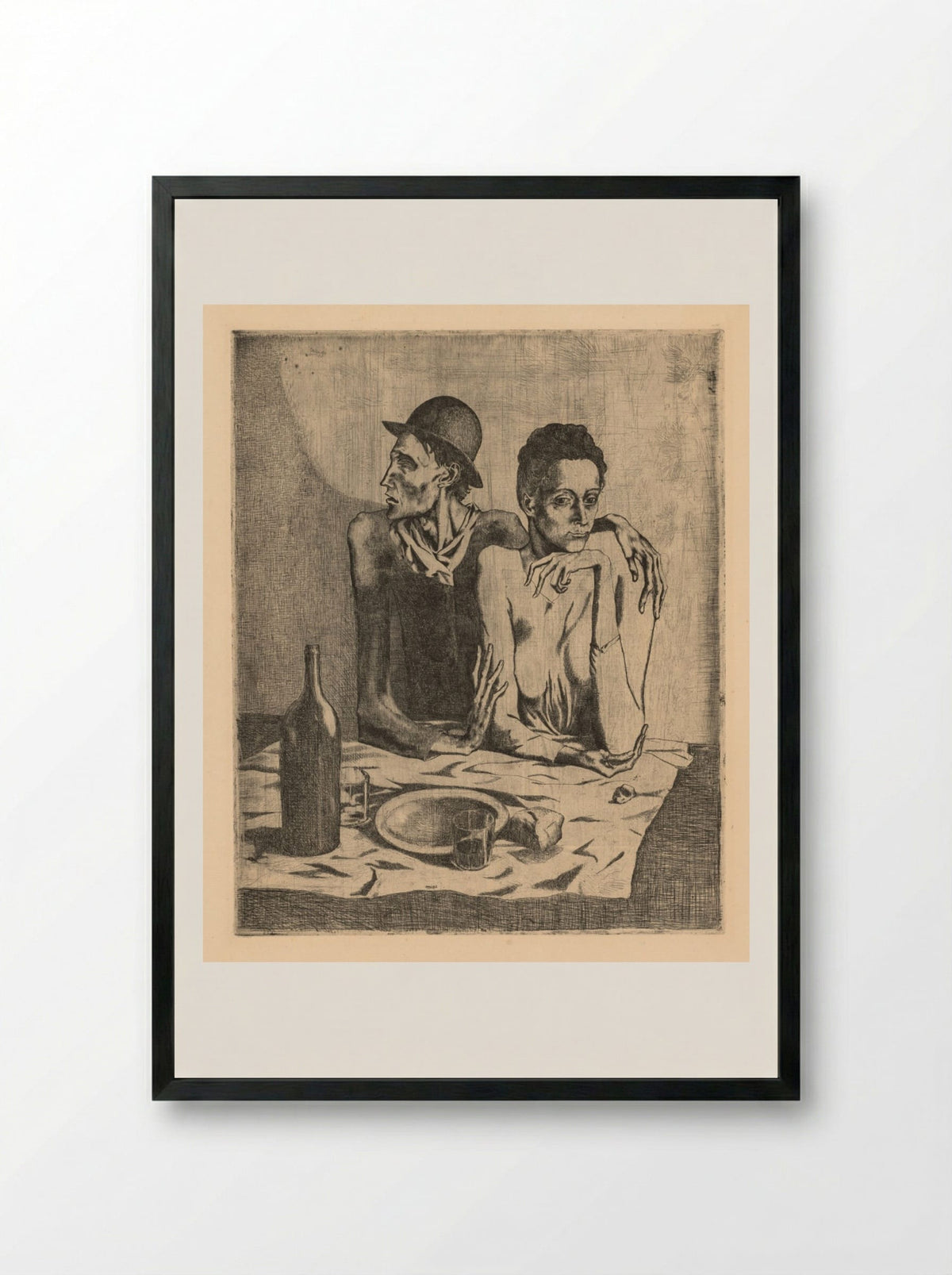 The Frugal Meal - Pablo Picasso - Framed Print Black