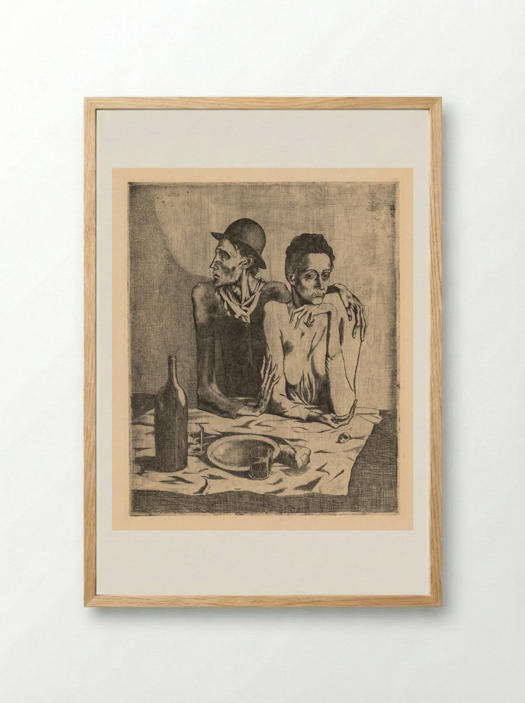 The Frugal Meal - Pablo Picasso - Framed Print Wood