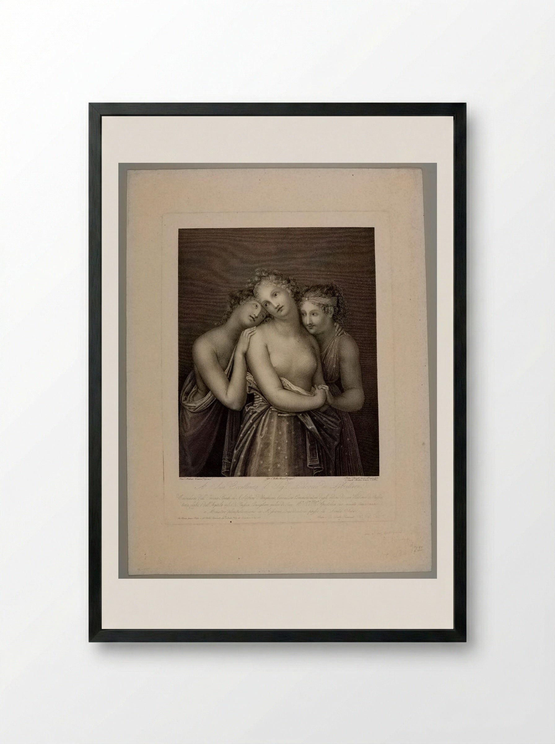 The Three Graces - Pietro Bonato - Framed Print Black