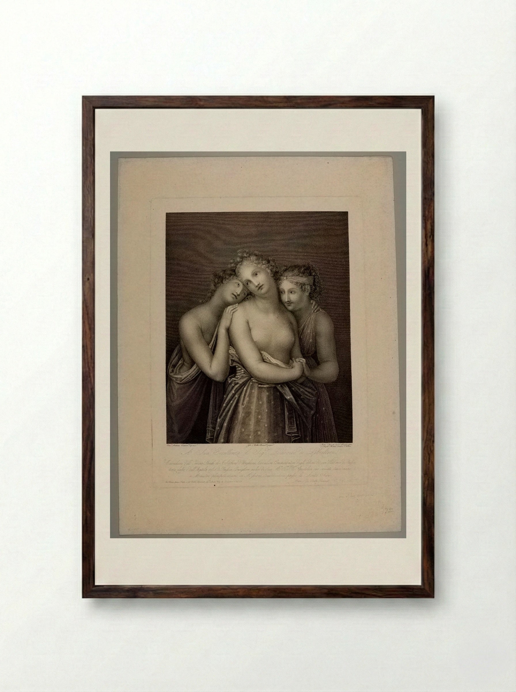 The Three Graces - Pietro Bonato - Framed Print Dark Wood