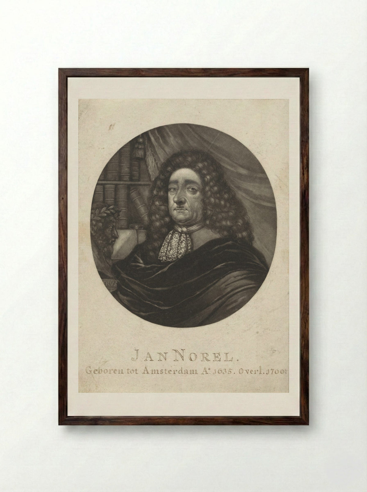 Portrait of Petrus Boudaan - Pieter Schenk (I) - Framed Print Dark Wood