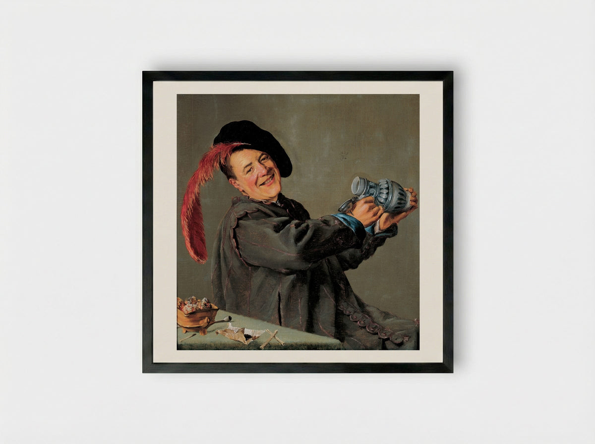 The Jolly Toper - Judith Leyster - Framed Print Black