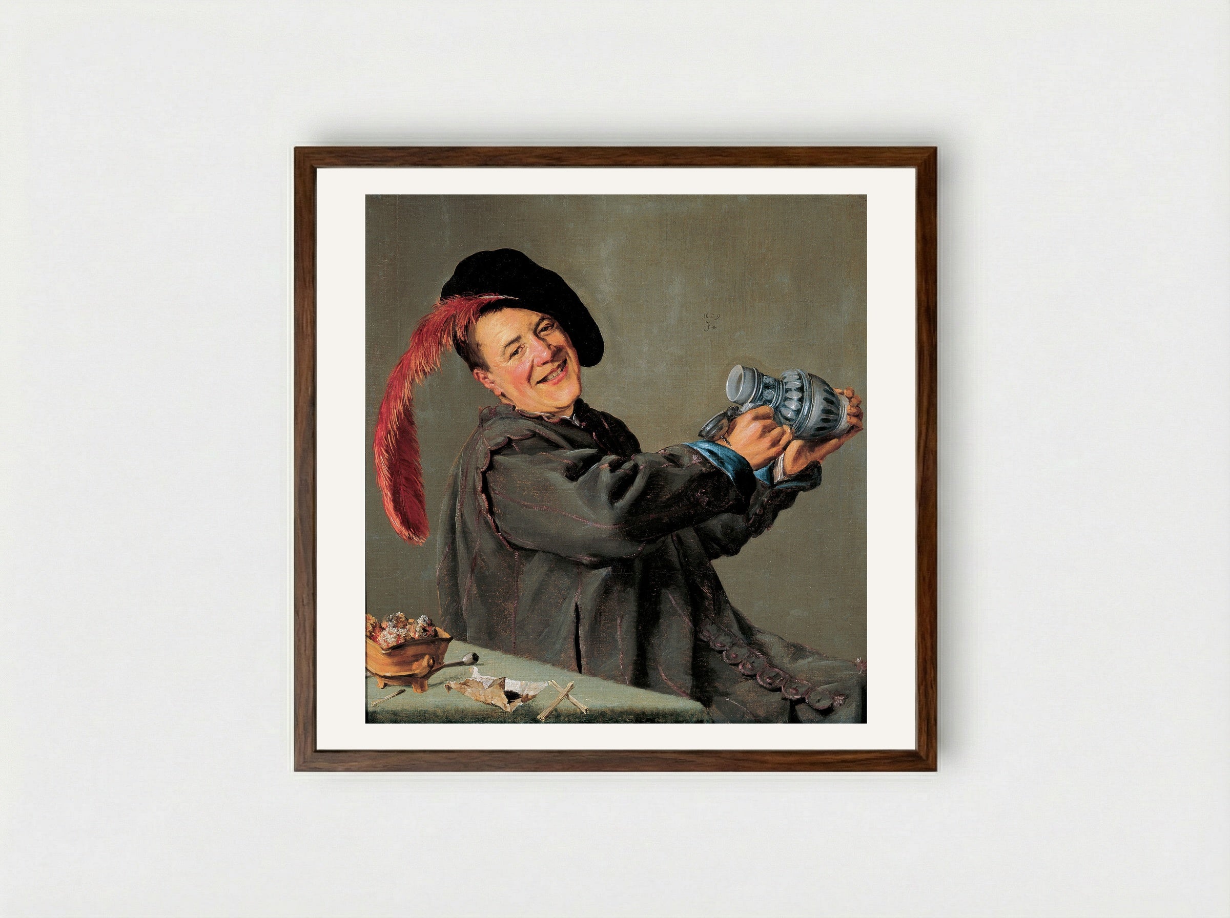 The Jolly Toper - Judith Leyster - Framed Print Dark Wood
