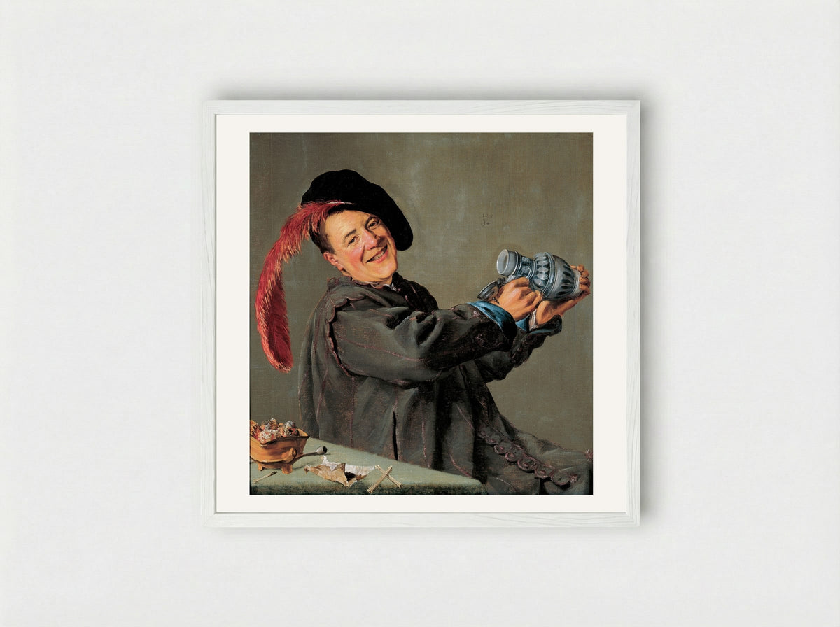 The Jolly Toper - Judith Leyster - Framed Print White