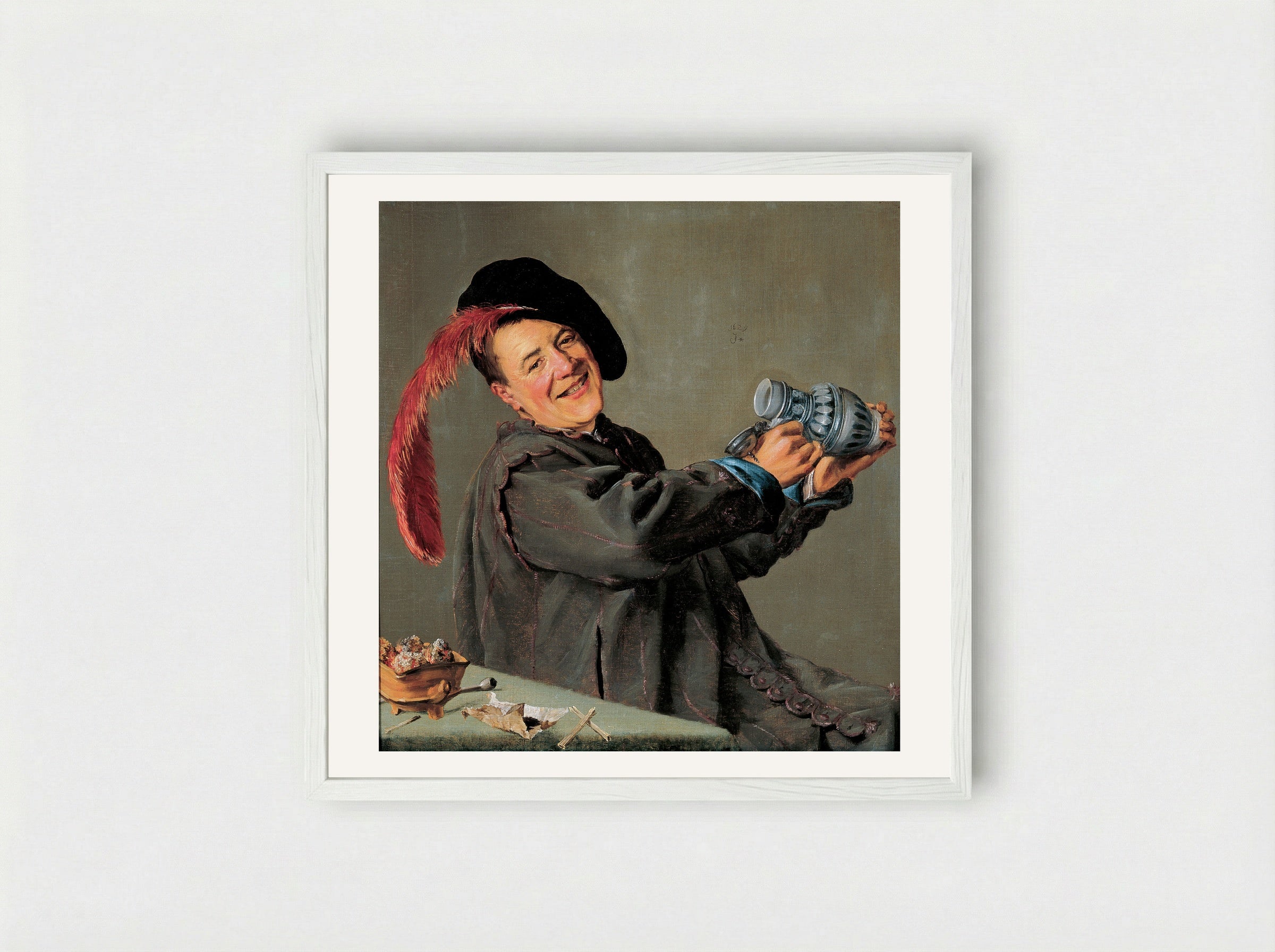 The Jolly Toper - Judith Leyster - Framed Print White