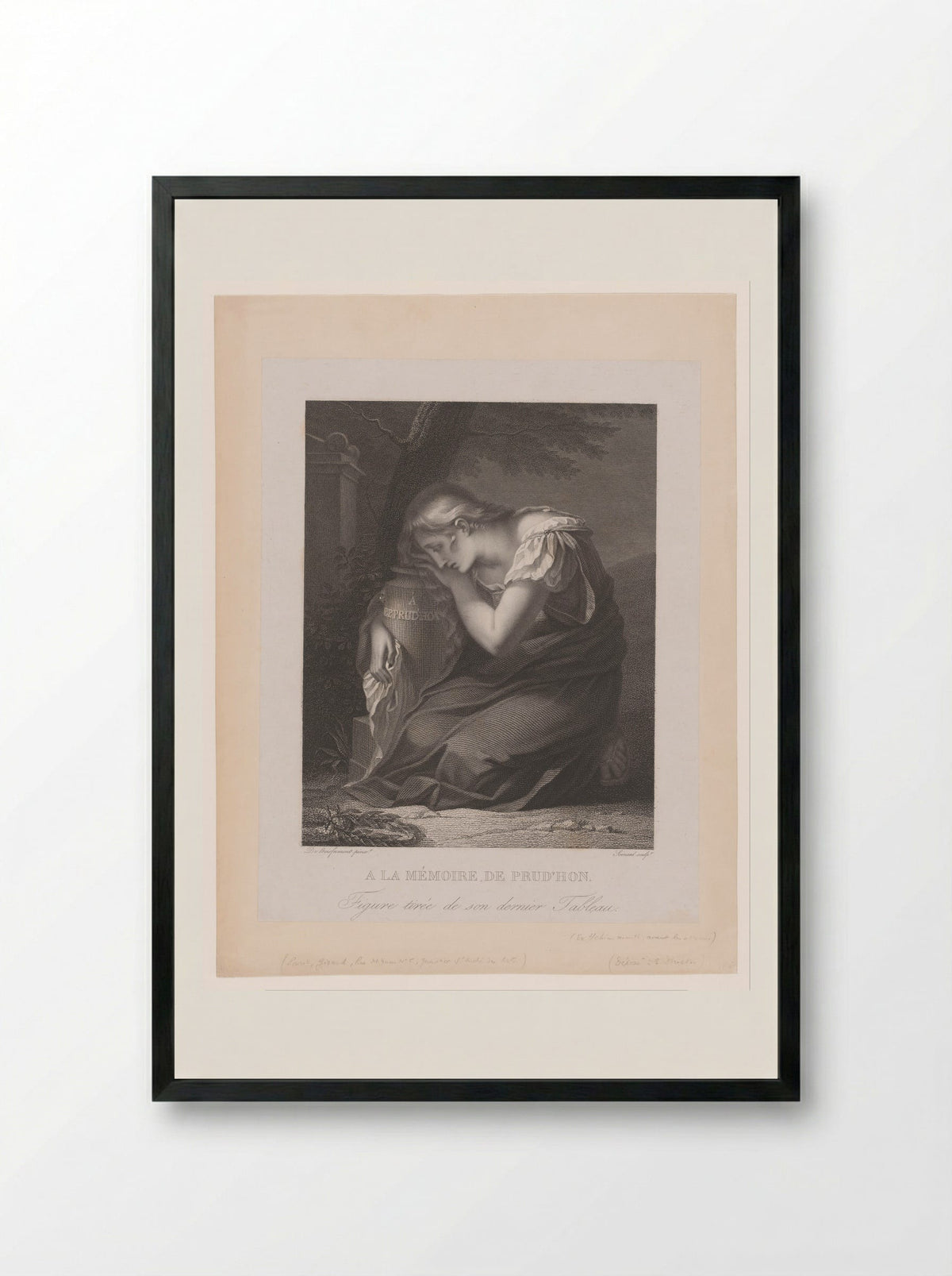 A la mémoire de Prud'hon - Alexis François Girard - Framed Print Black