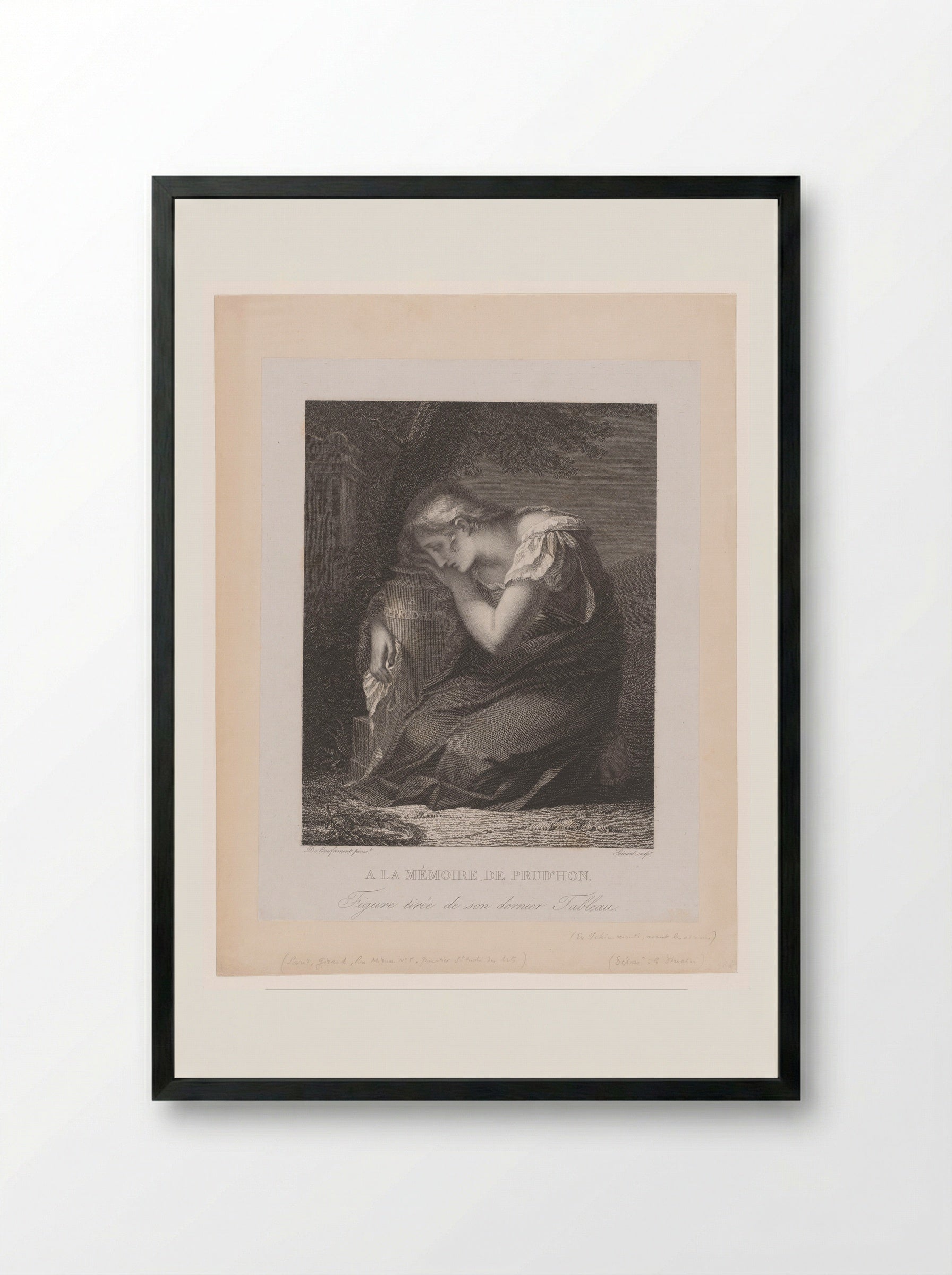 A la mémoire de Prud'hon - Alexis François Girard - Framed Print Black