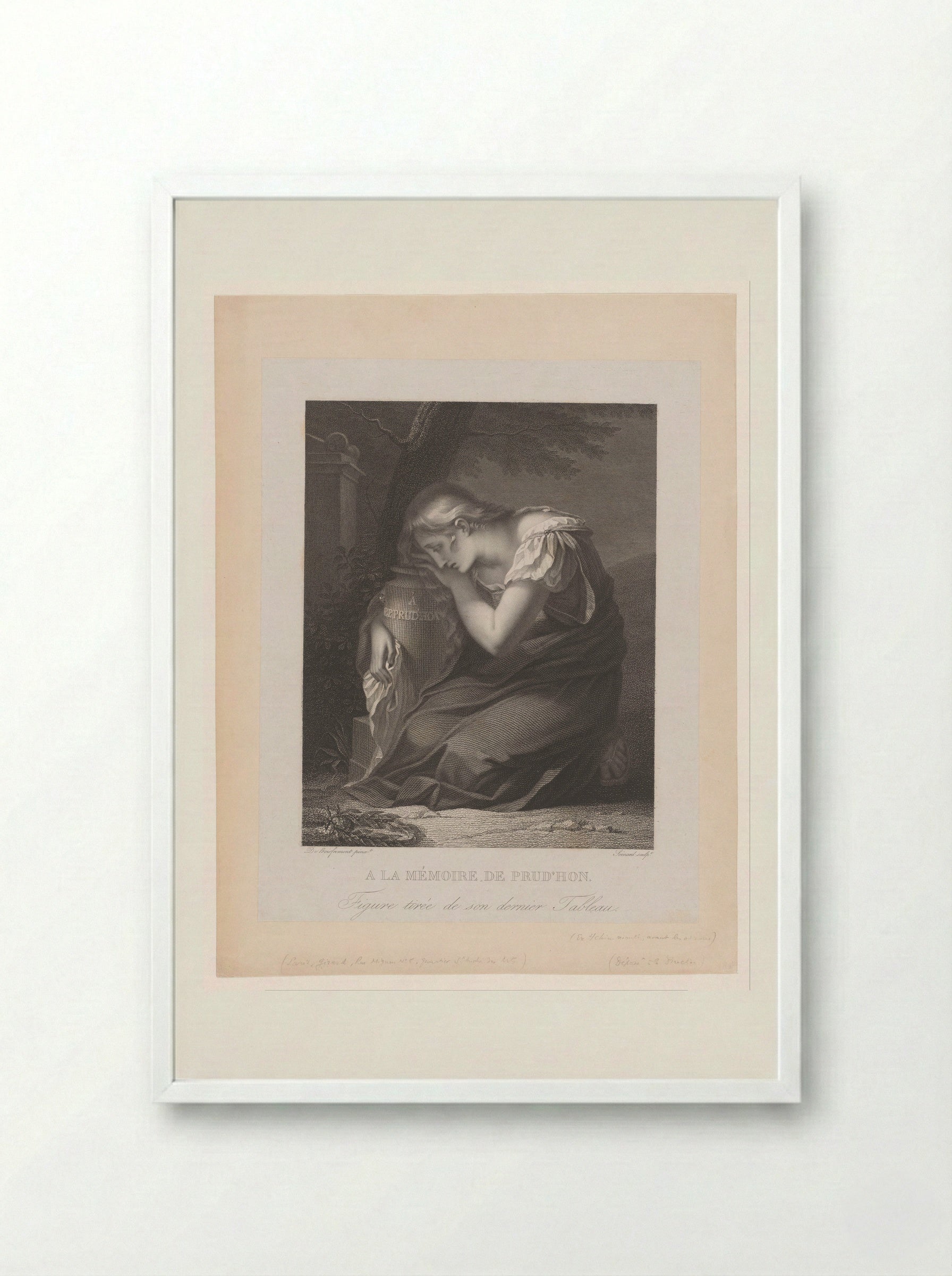 A la mémoire de Prud'hon - Alexis François Girard - Framed Print White