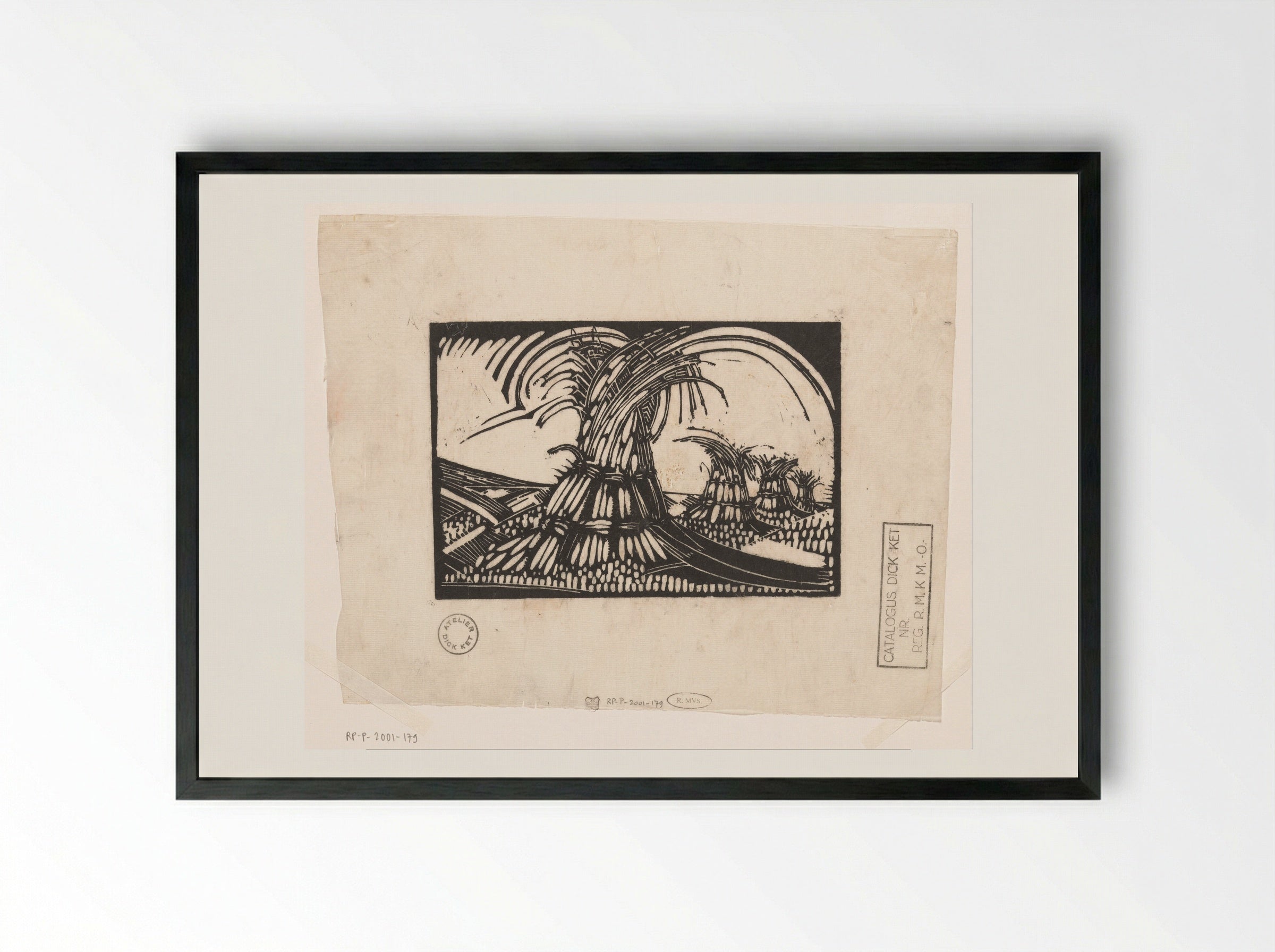 Korenschoven te Ede - Dick Ket - Framed Print Black