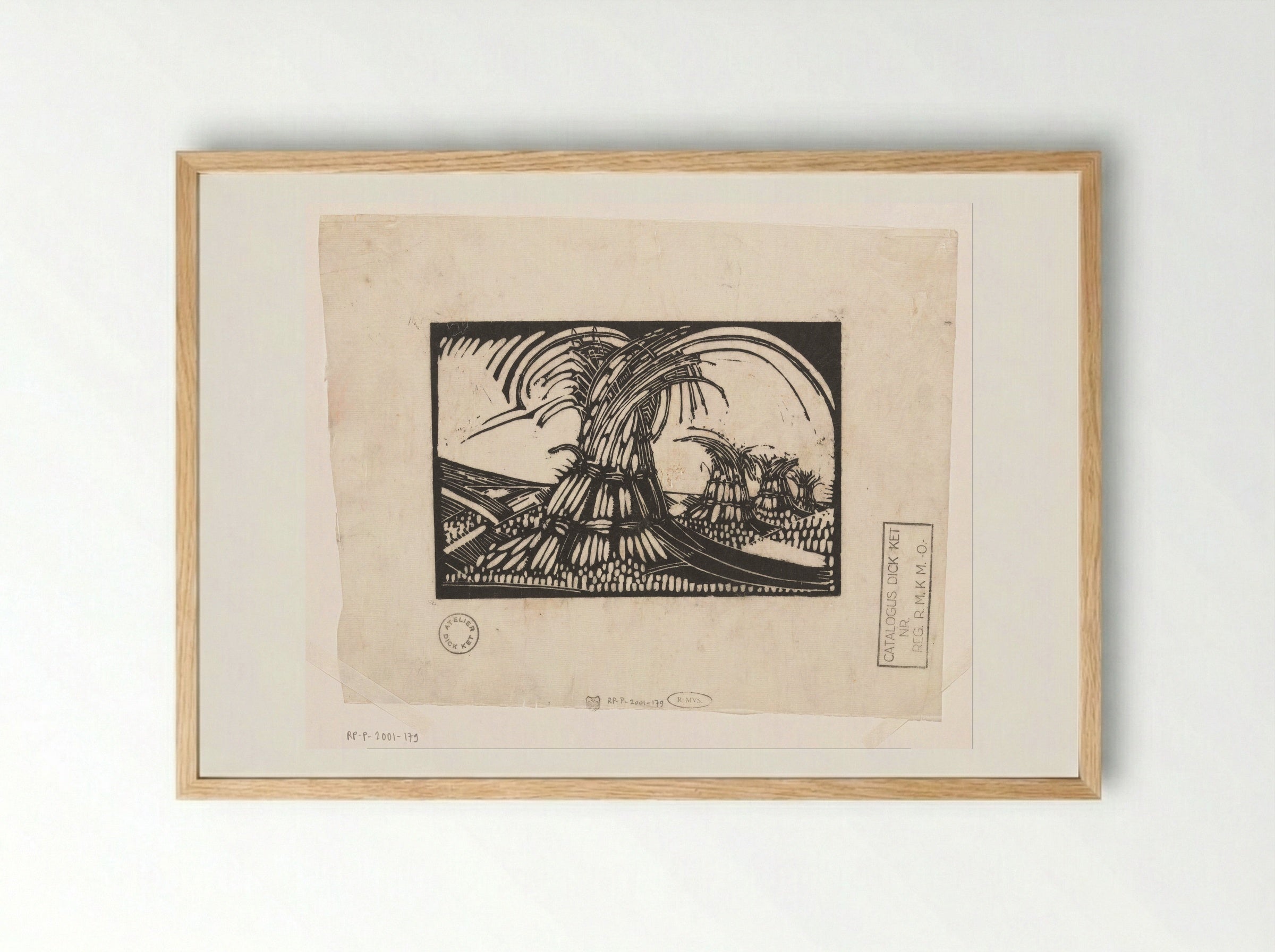 Korenschoven te Ede - Dick Ket - Framed Print Wood